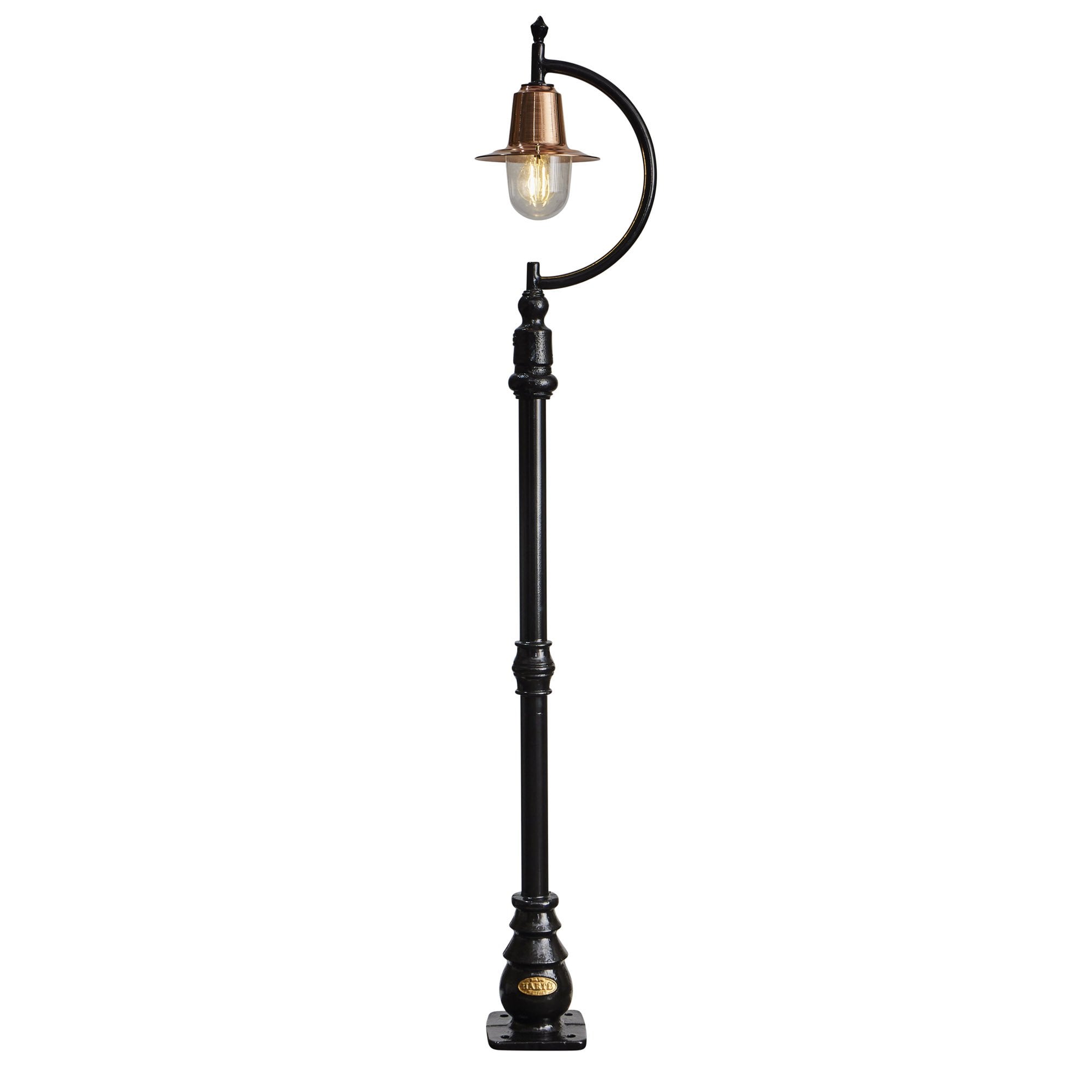 Harte Vintage Tear Drop 1.5m Lamp Post - Cast Iron, Steel & Copper Head