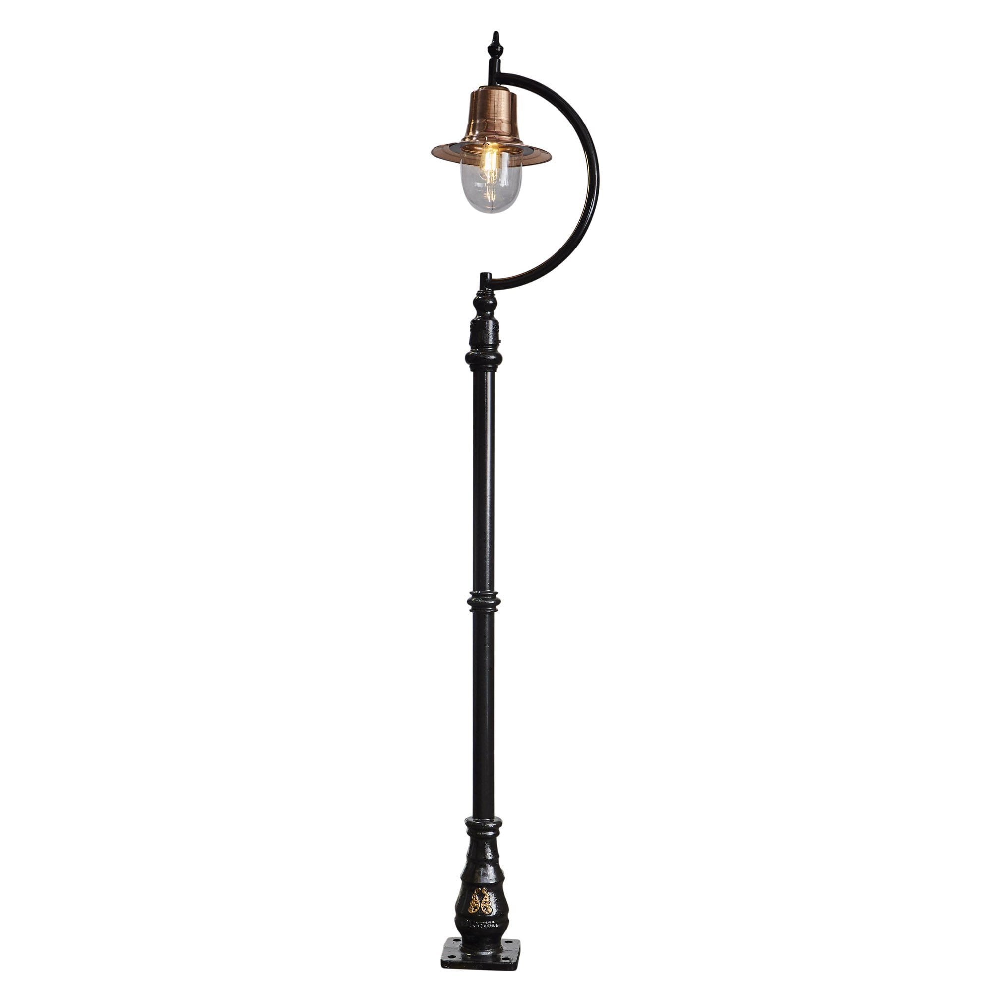 Harte Vintage Tear Drop 2.5m Lamp Post - Cast Iron, Steel & Copper Head