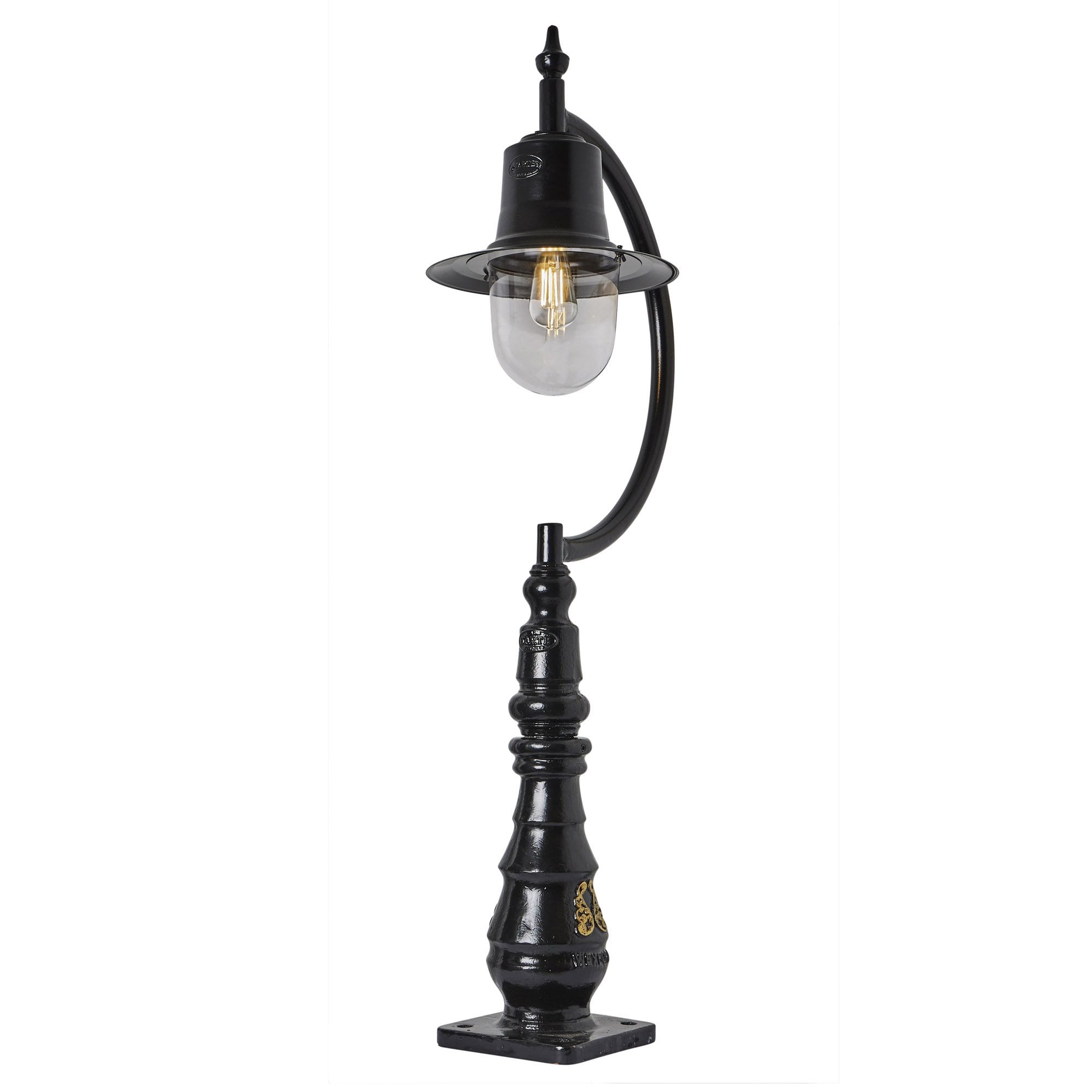 Harte Vintage Tear Drop 1.3m Pedestal Light - Cast Iron & Steel