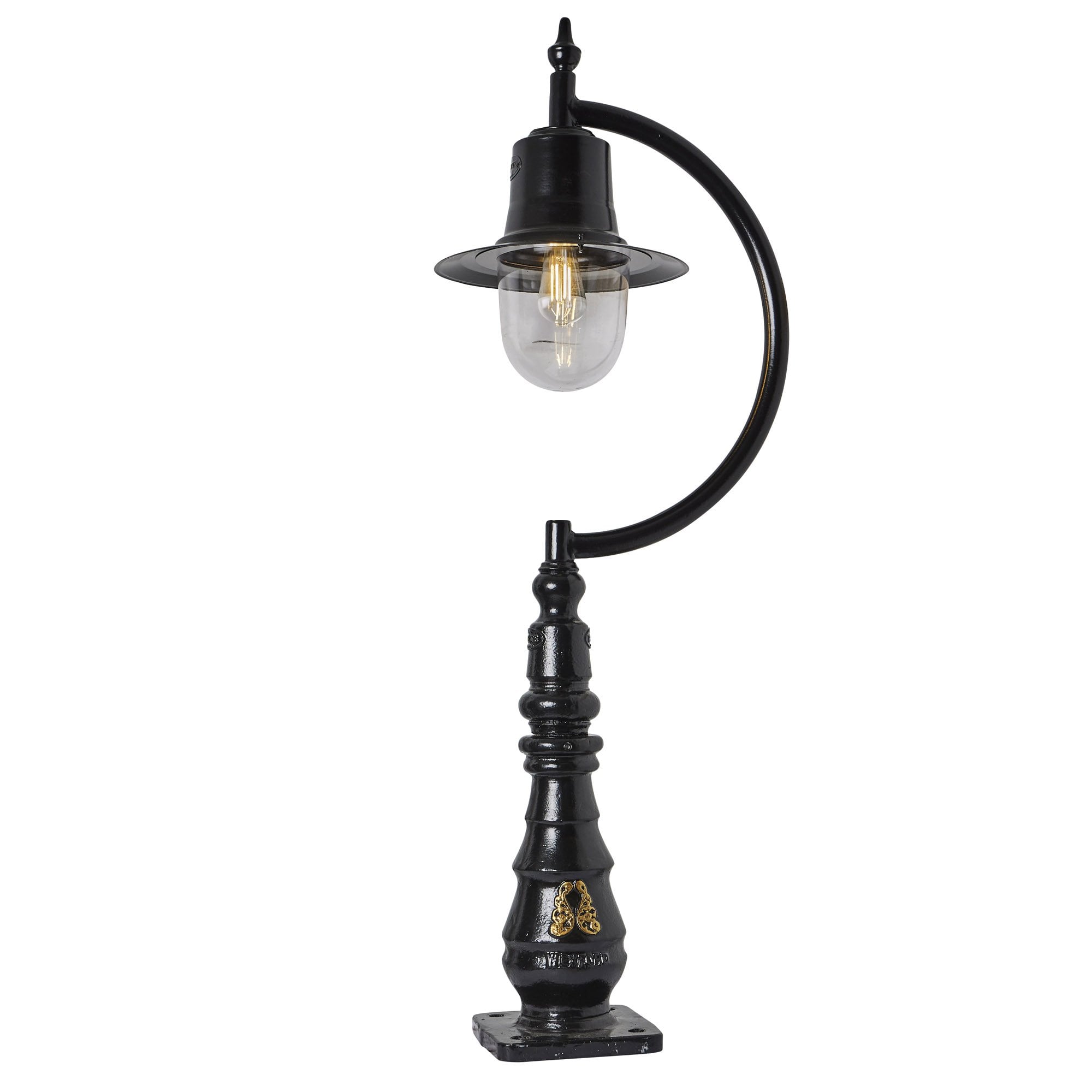 Harte Vintage Tear Drop 1.3m Pedestal Light - Cast Iron & Steel