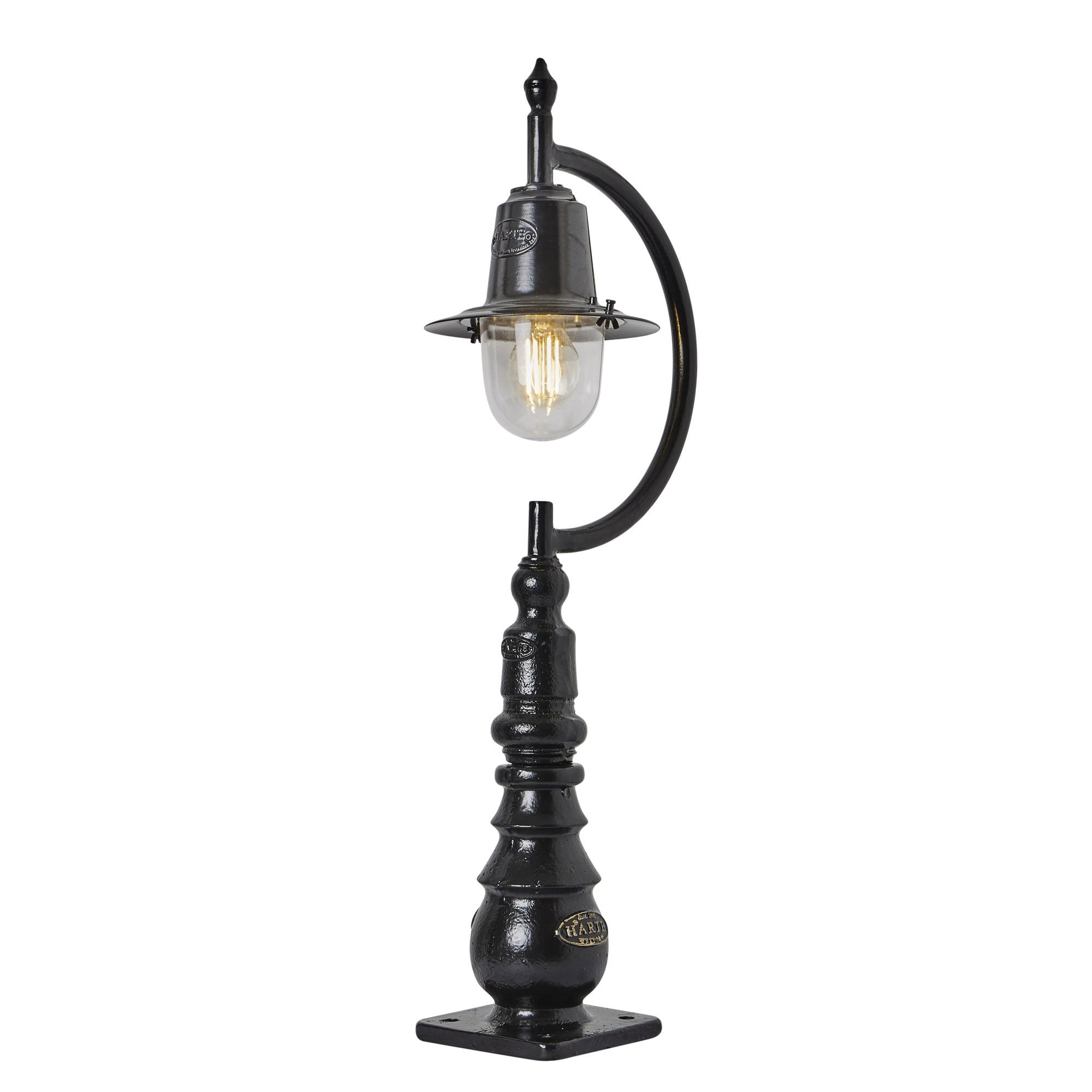 Harte Vintage Tear Drop 0.82m Pedestal Light - Cast Iron & Steel