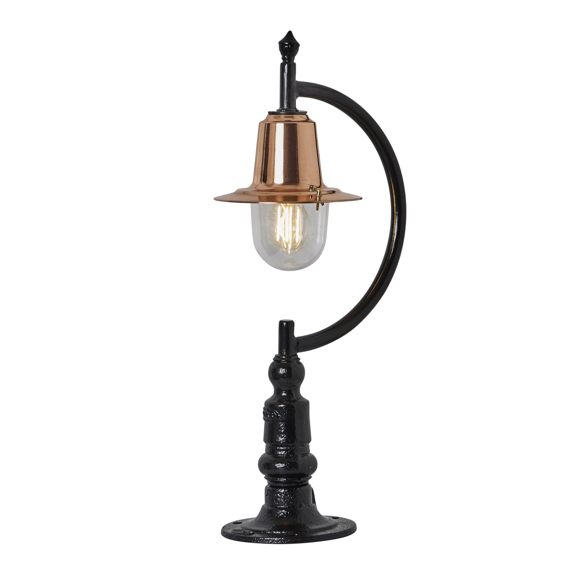 Harte Vintage Tear Drop 0.64m Pier Light For Flat Piers - Cast Iron, Steel & Copper Head