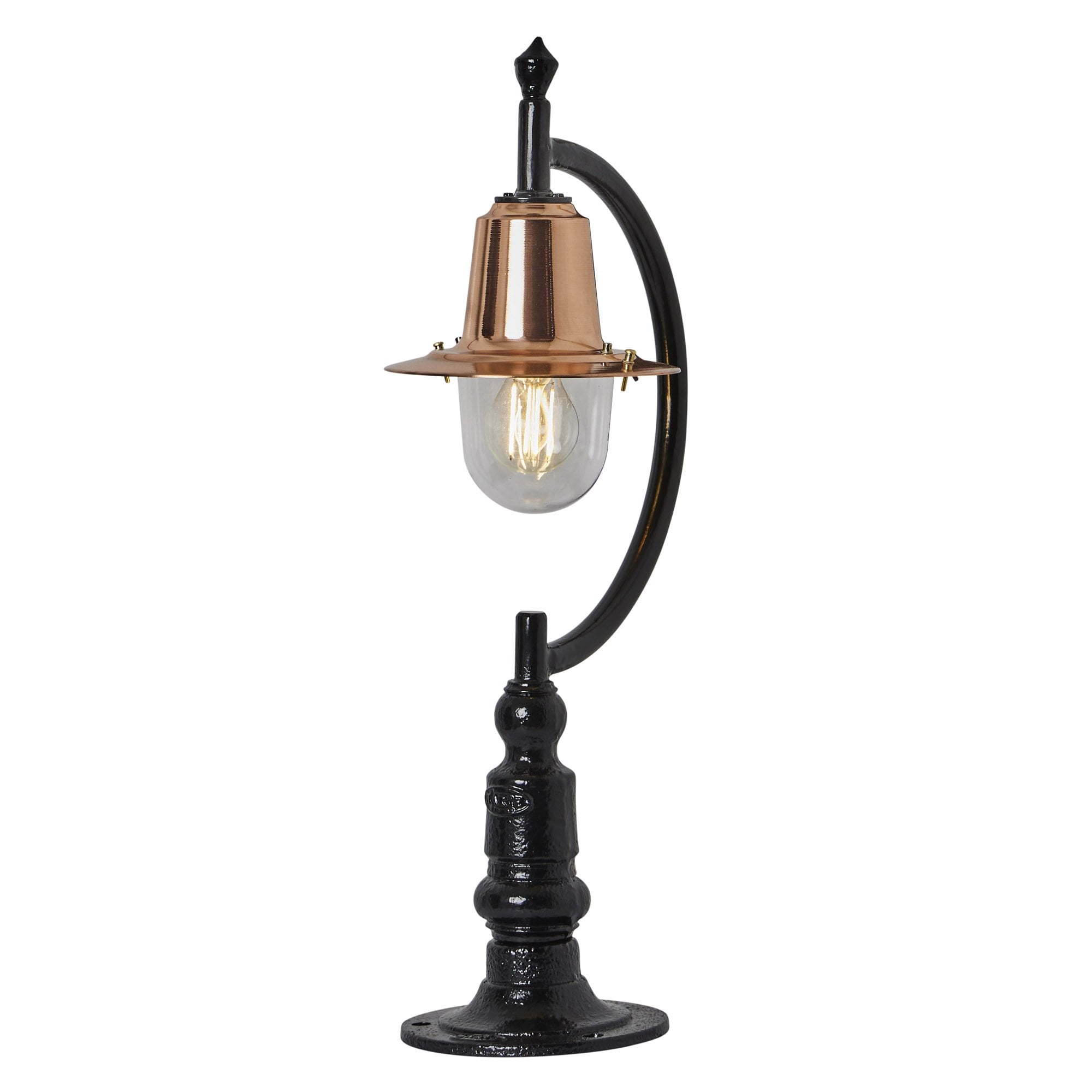 Harte Vintage Tear Drop 0.64m Pier Light For Flat Piers - Cast Iron, Steel & Copper Head