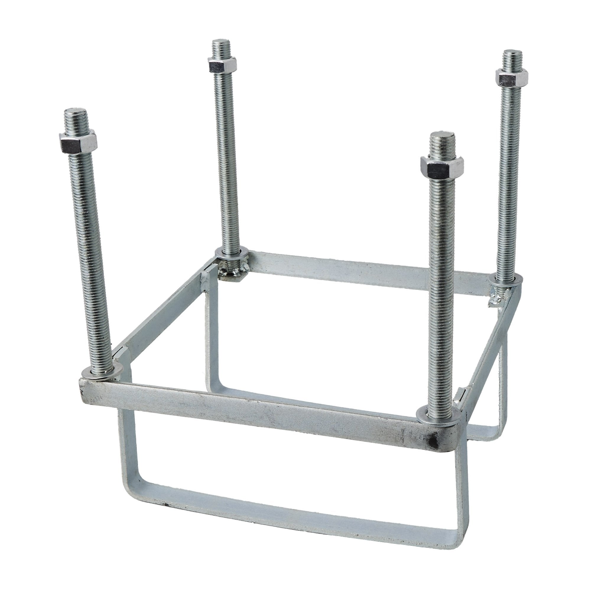 Harte Large 250mm Foundation Frame Square - Galvanised Steel with 4 Threaded Bars
