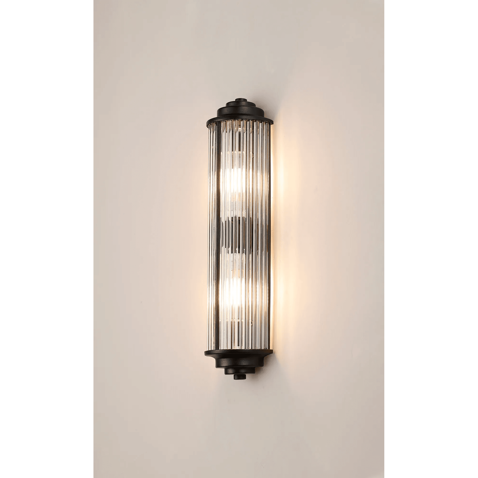 Fabula Wedgewood 2 Light Glass Rod Wall Light G9 IP44 - Satin Black