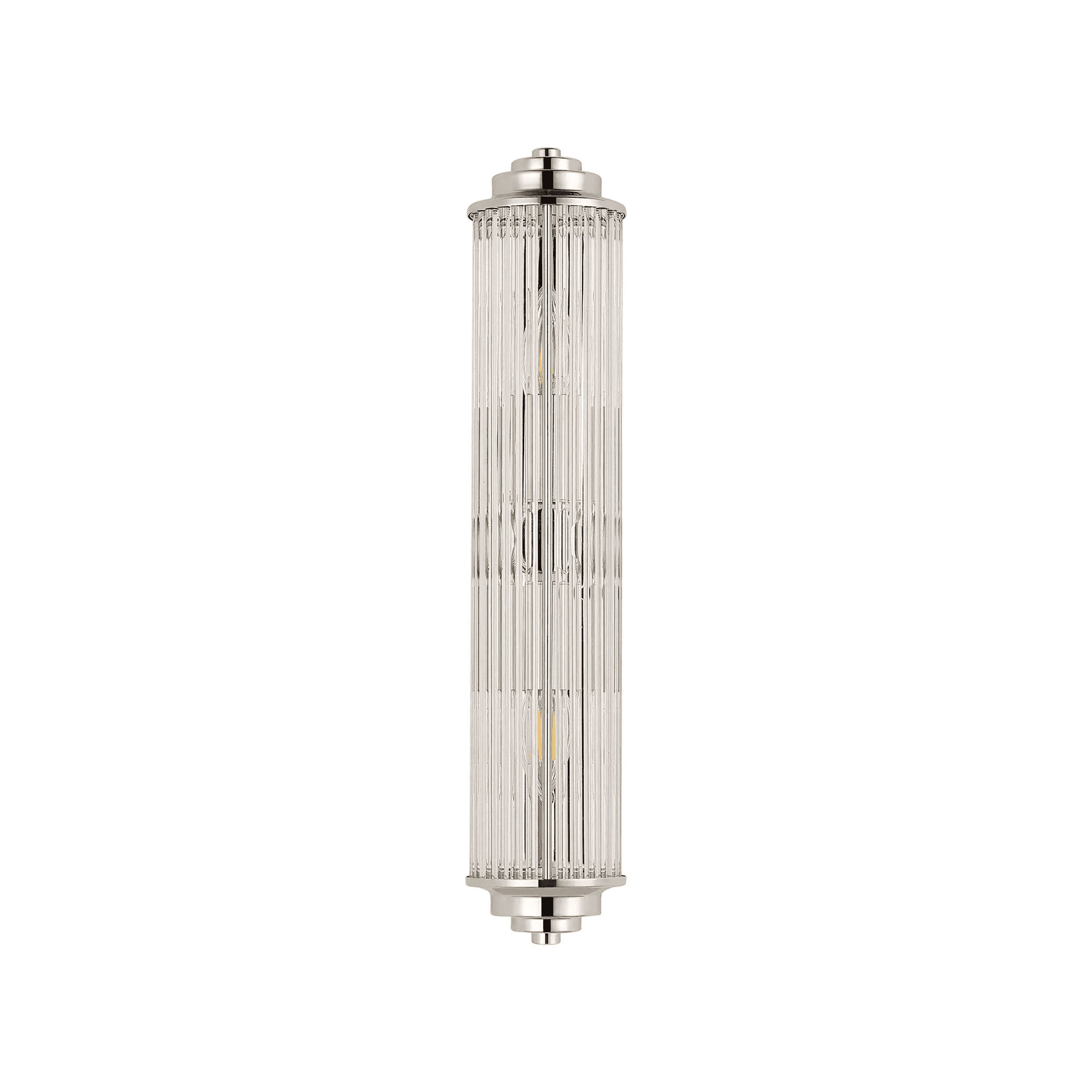 Fabula Wedgewood 2 Light Glass Rod E14 IP44 - Polished Nickel & Clear Glass