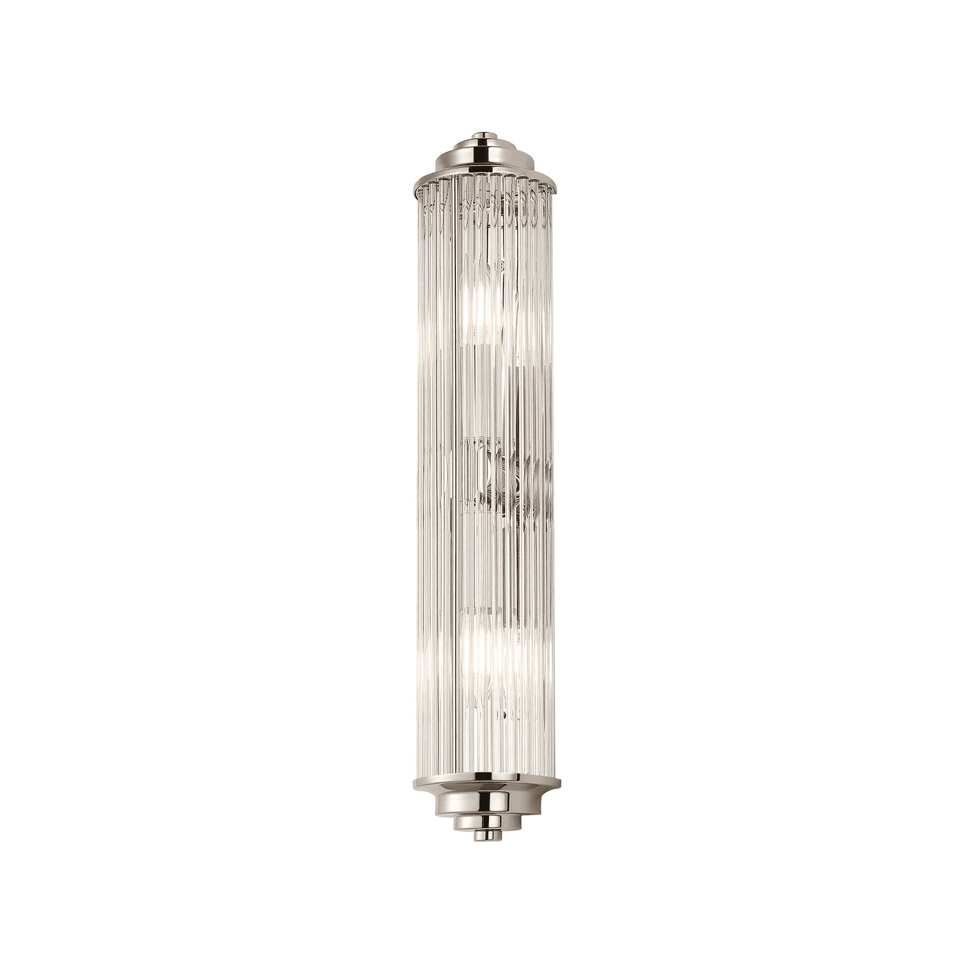 Fabula Wedgewood 2 Light Glass Rod E14 IP44 - Polished Nickel & Clear Glass