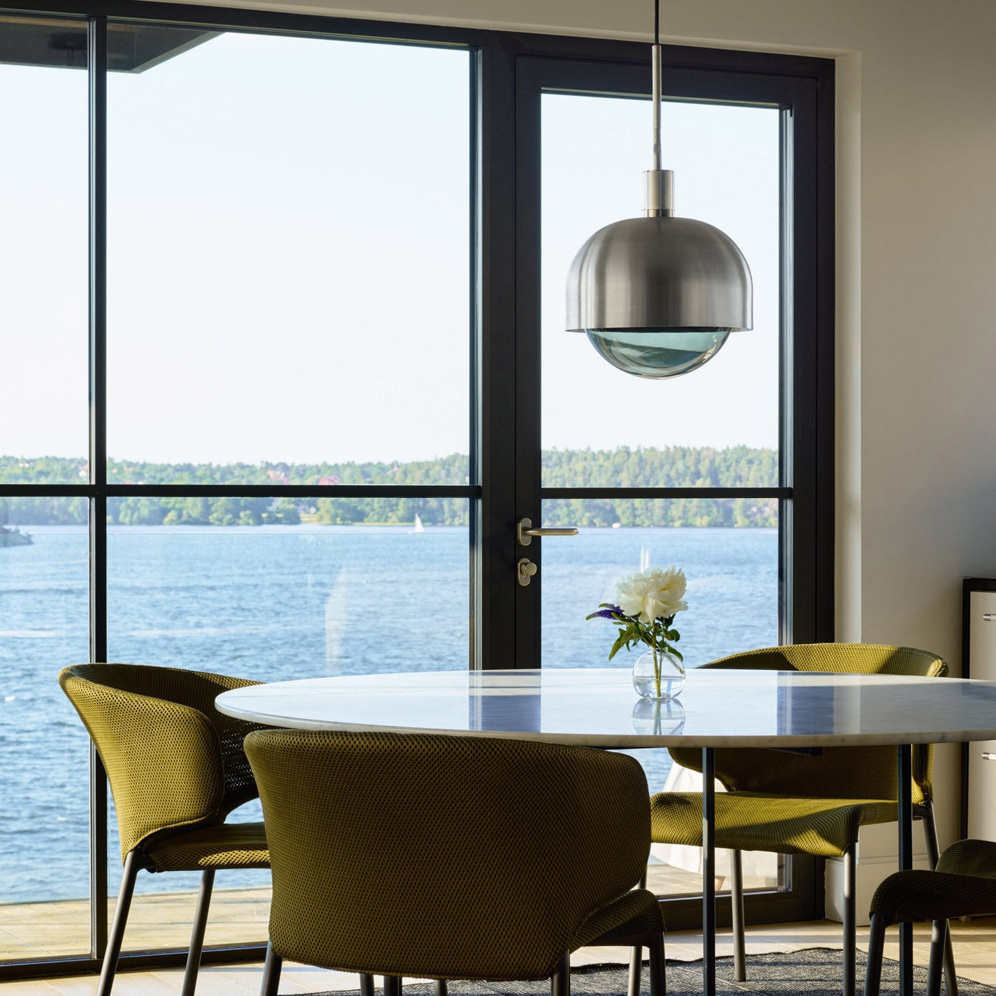 Buster + Punch Forked Globe Opal Shade Pendant - Large