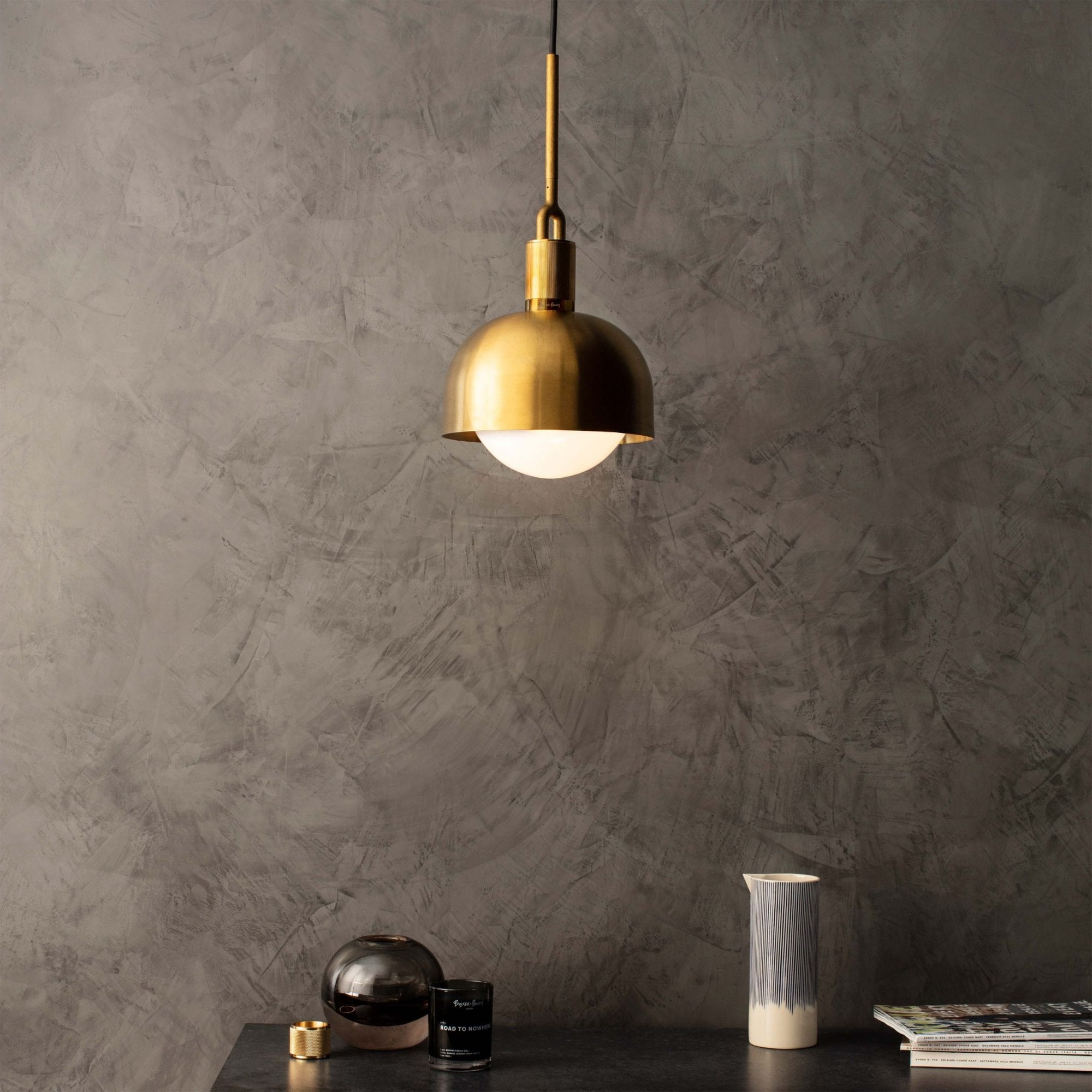 Buster + Punch Forked Globe Opal Shade Pendant - Medium