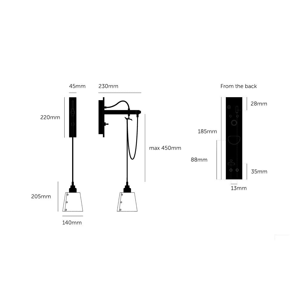 Buster + Punch Hooked Wall Light - Small - Graphite