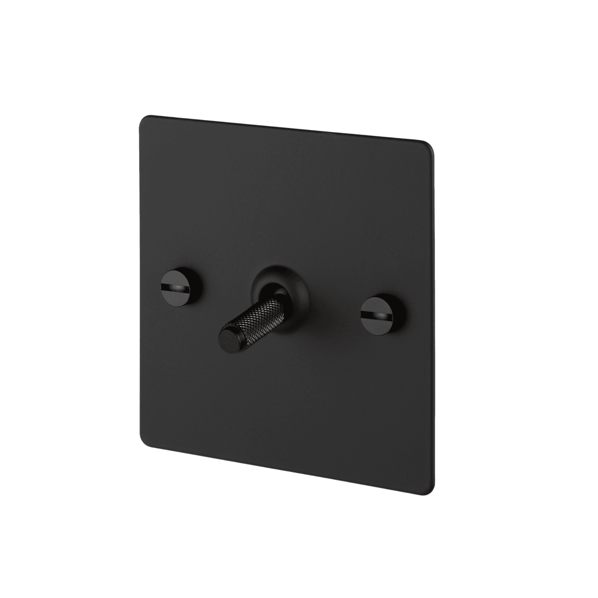 Buster + Punch 1G Toggle Light Switch - Black Back Plate & Cross Knurl Pattern