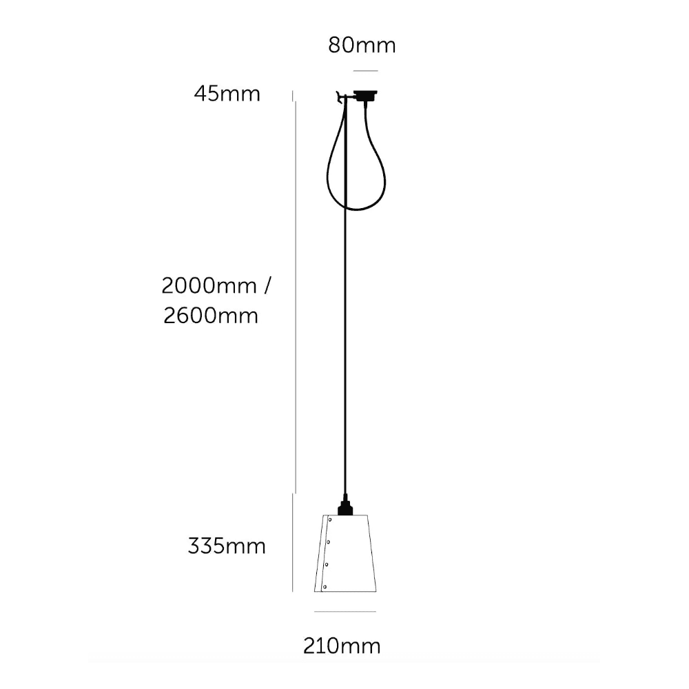 Buster + Punch Hooked 1.0 Large Graphite Pendant