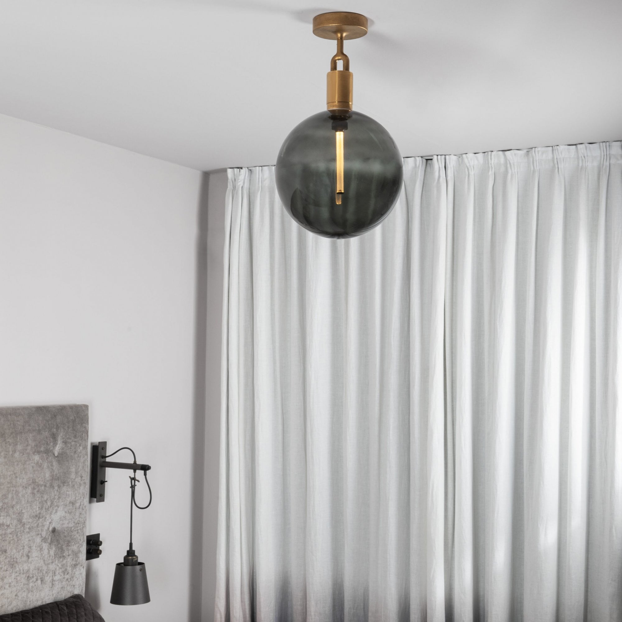 Buster + Punch Forked Ceiling Smoked Globe - Large