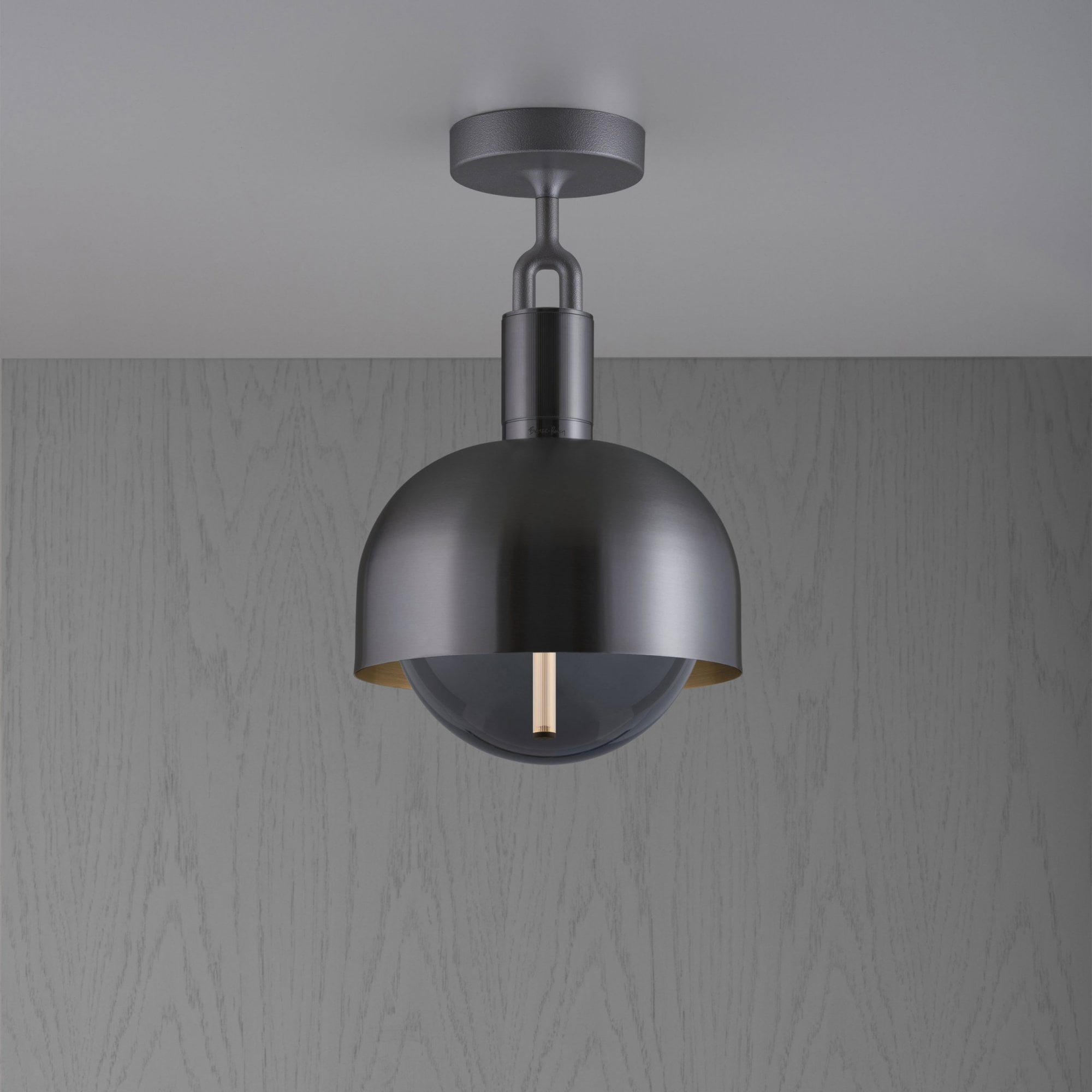 Buster + Punch Forked Ceiling Smoked Globe Shade - Medium