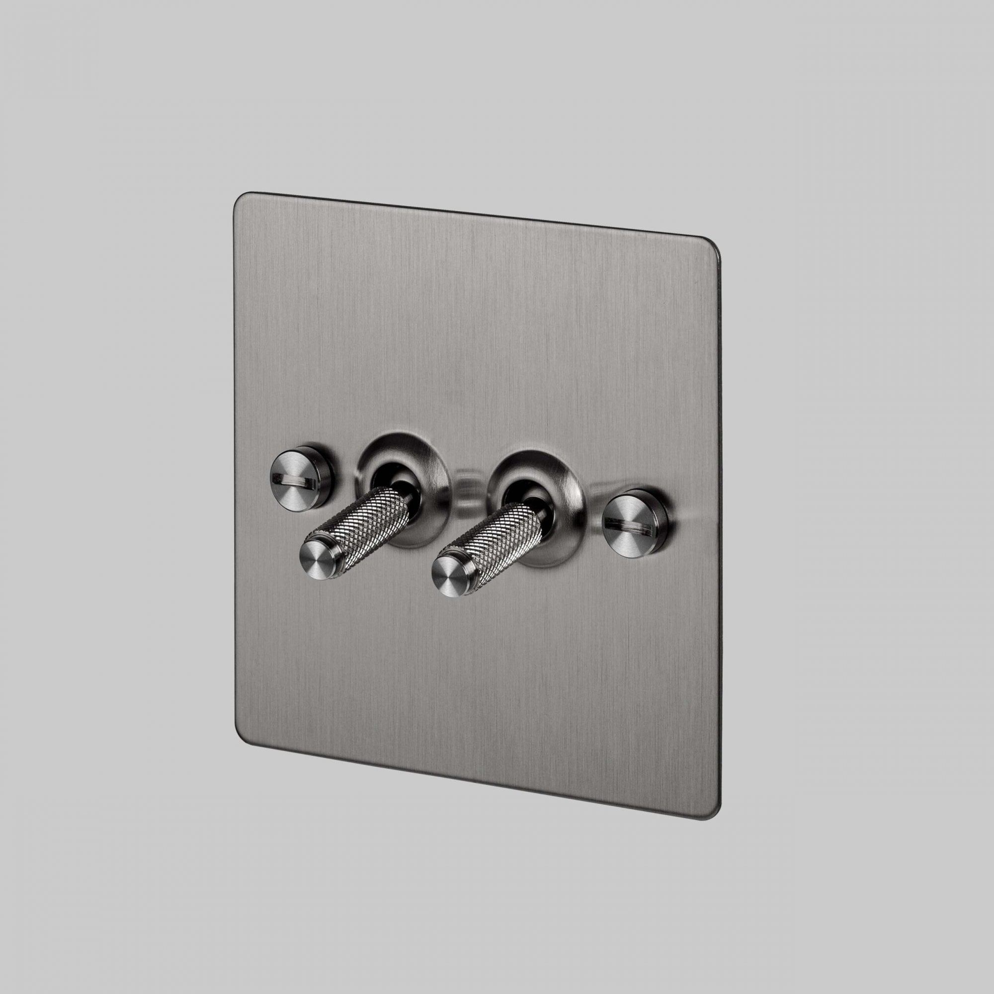 Buster + Punch 2G Toggle Light Switch - Steel Back Plate & Cross Knurl Pattern