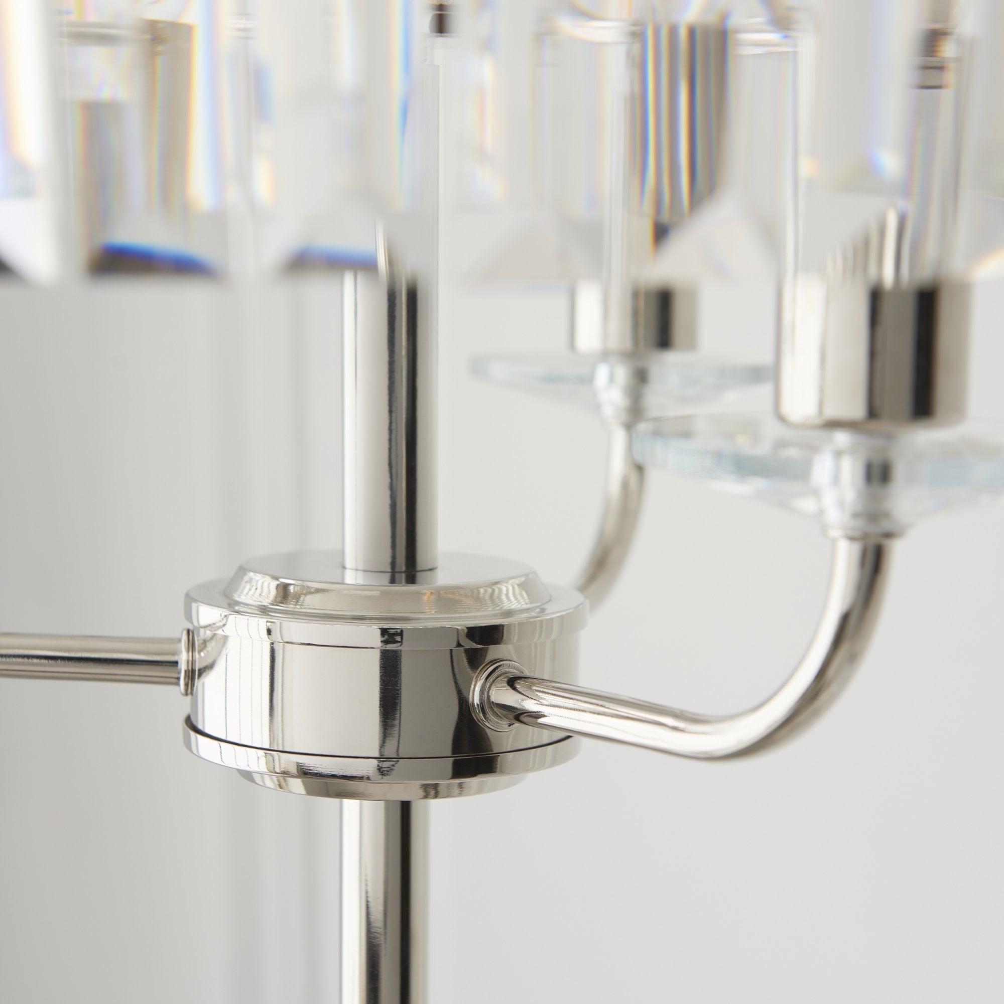 Utopia Martini 3 Light Floor Lamp - Bright Nickel & Clear Cut Glass