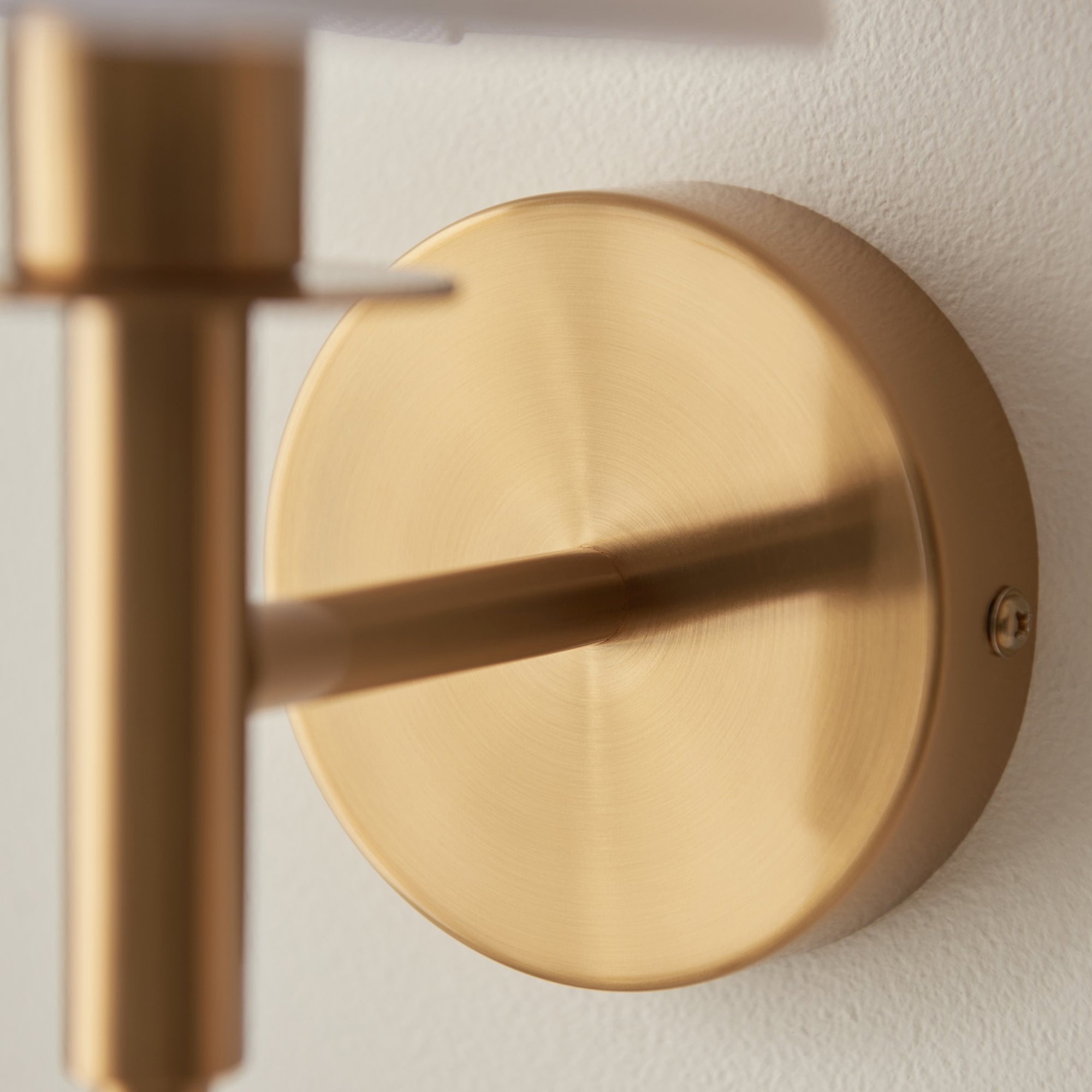Utopia Elegant Single Wall Light - Vintage Brass & White Fabric Shade