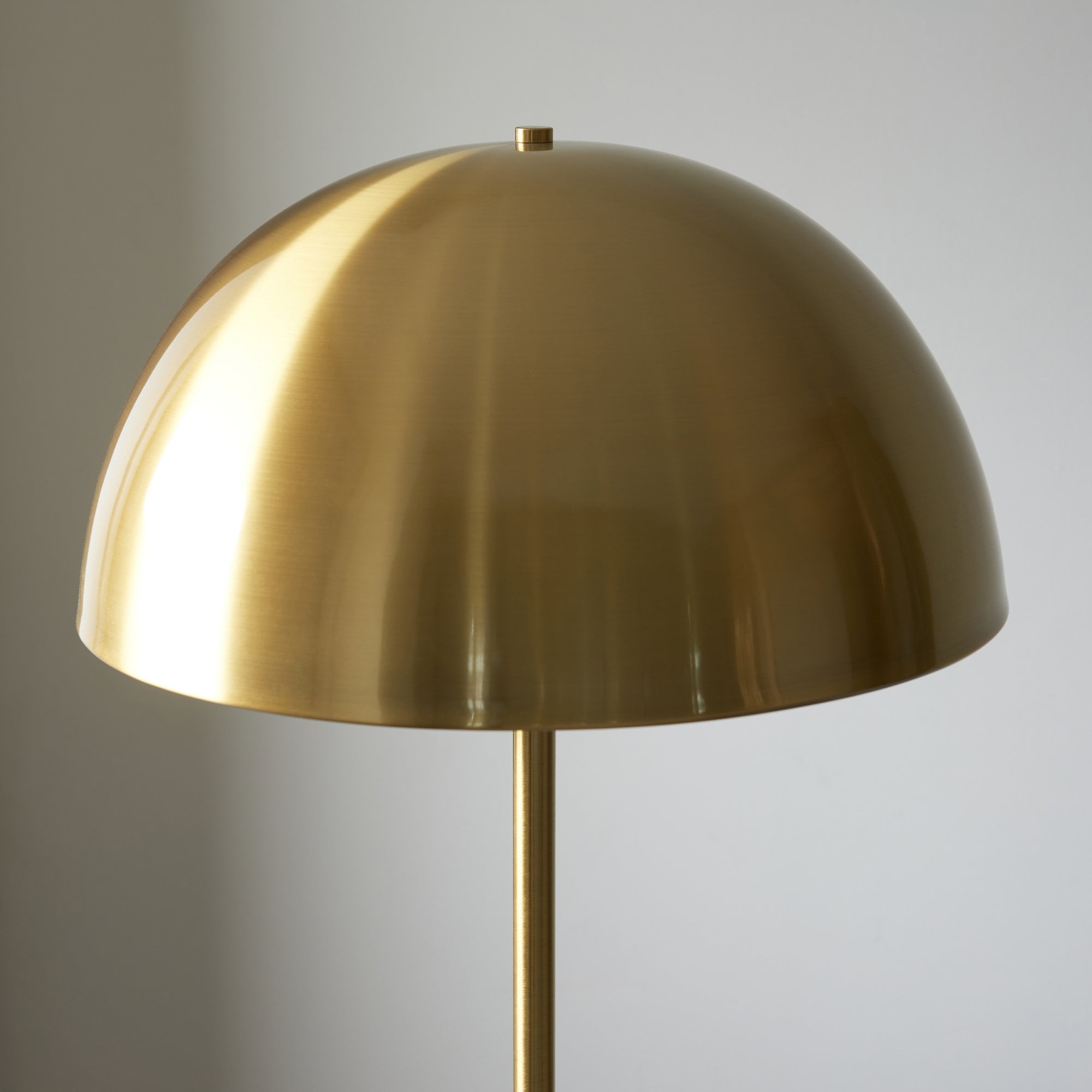 Utopia Parasol Single Floor Lamp - Brushed Aged Brass & White Marble