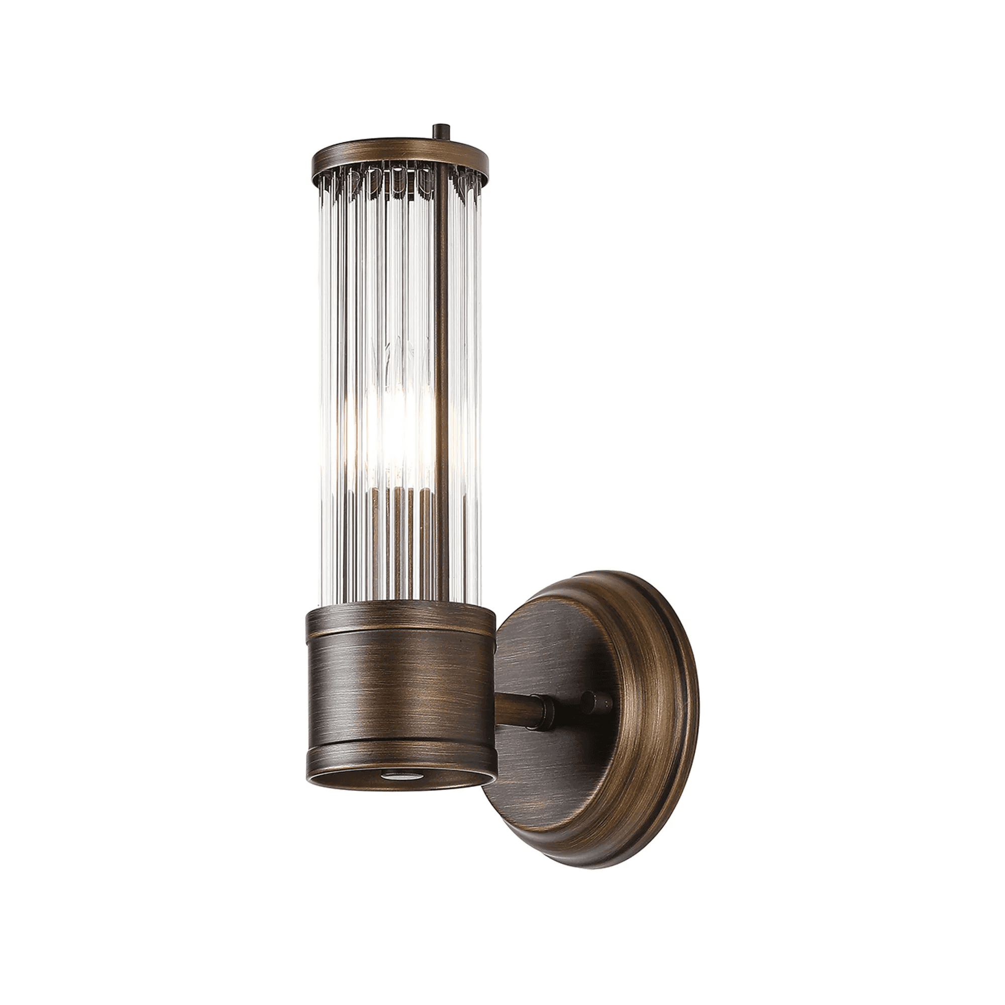 Fabula Wedgewood 1 Light Glass Rod Wall Bracket IP44 - Bronze