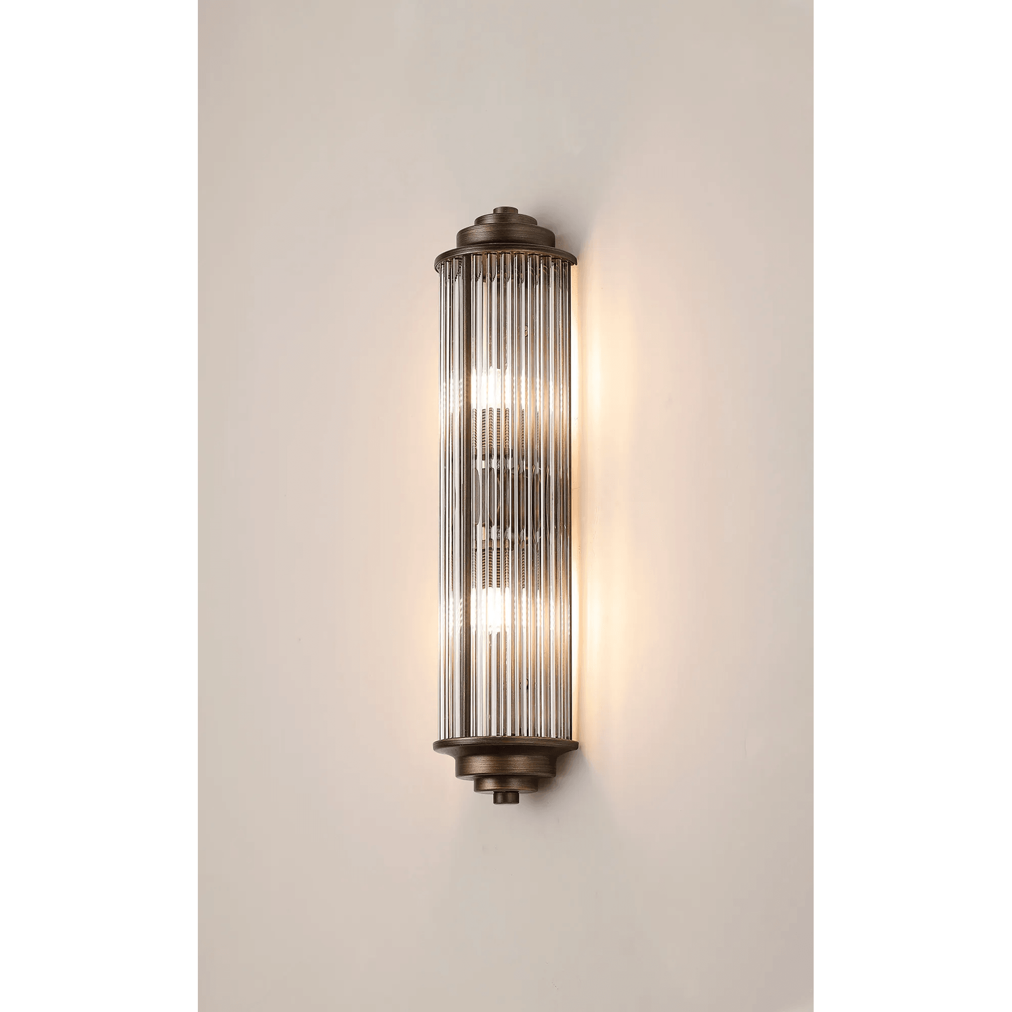 Fabula Wedgewood 2 Light Glass Rod Wall Light G9 IP44 - Bronze