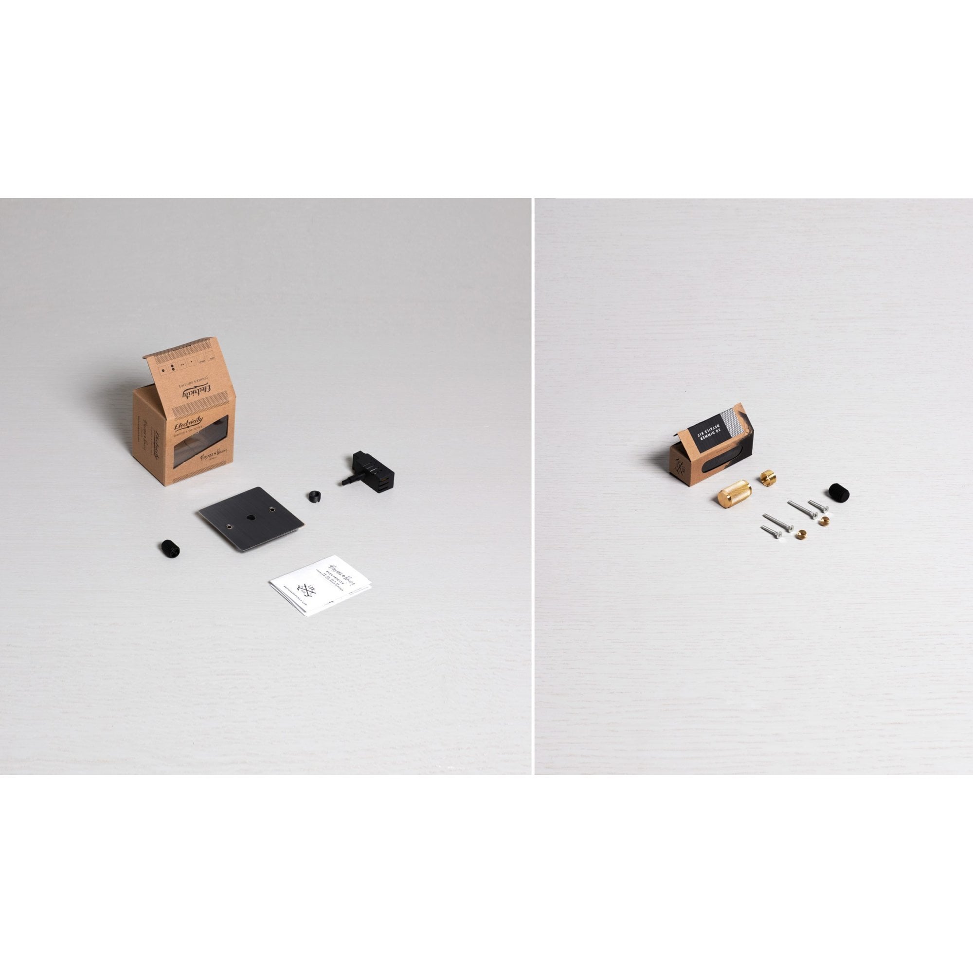 Buster + Punch 1G Dimmer Switch 120W - Smoked Bronze Back Plate & Cross Knurl Pattern