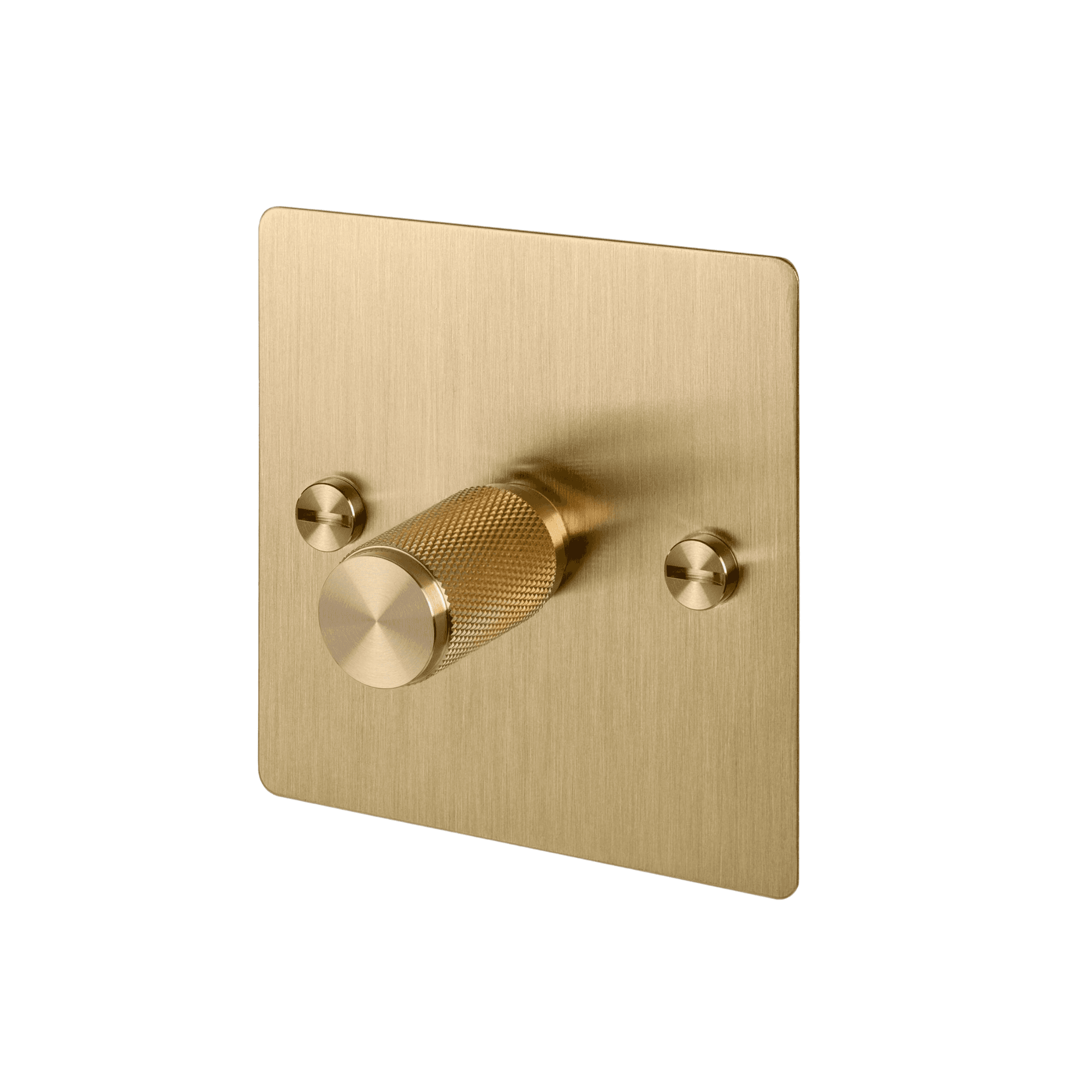 Buster + Punch 1G Dimmer Switch 120W - Brass Back Plate & Cross Knurl Pattern