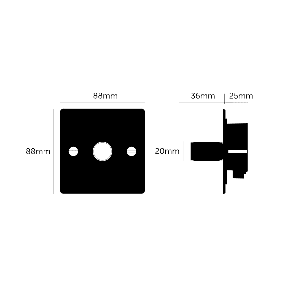 Buster + Punch 1G Dimmer Switch 120W - Brass Back Plate & Cross Knurl Pattern