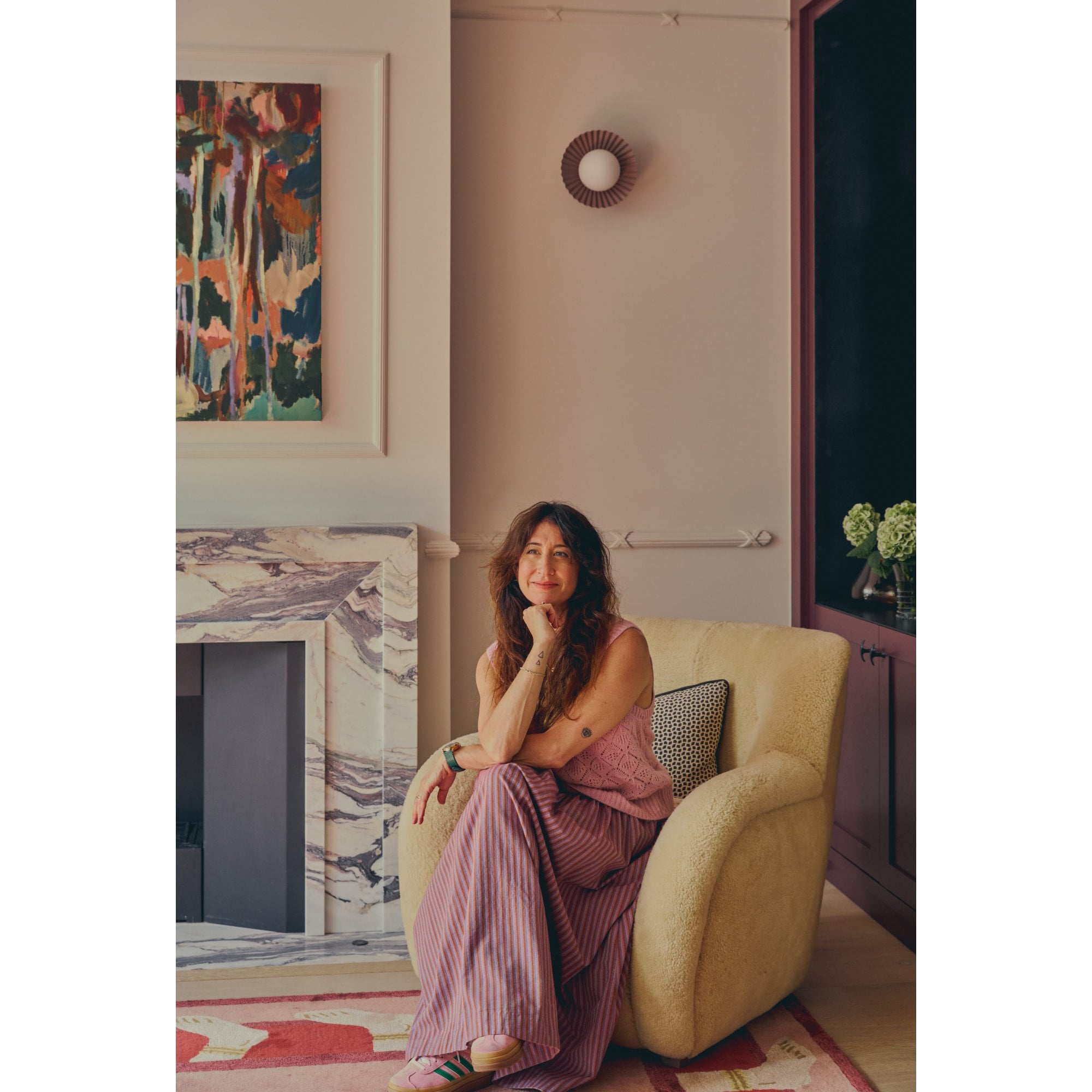 houseof. The Pleat Wall Light - Burgundy & Lilac