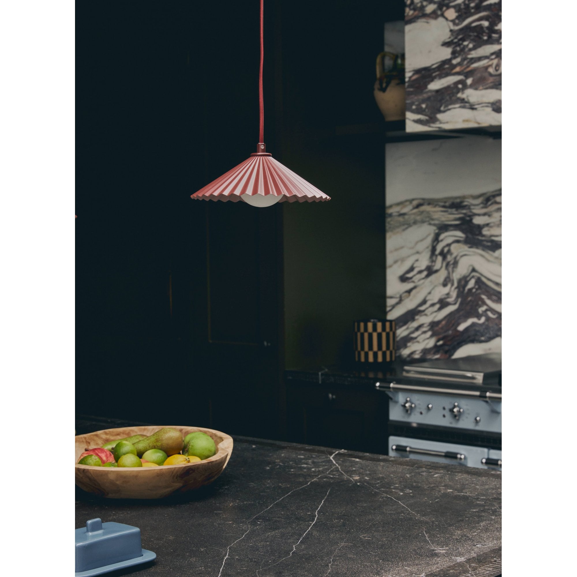 houseof. The Small Pleat Ceiling Pendant - Burgundy & Lilac