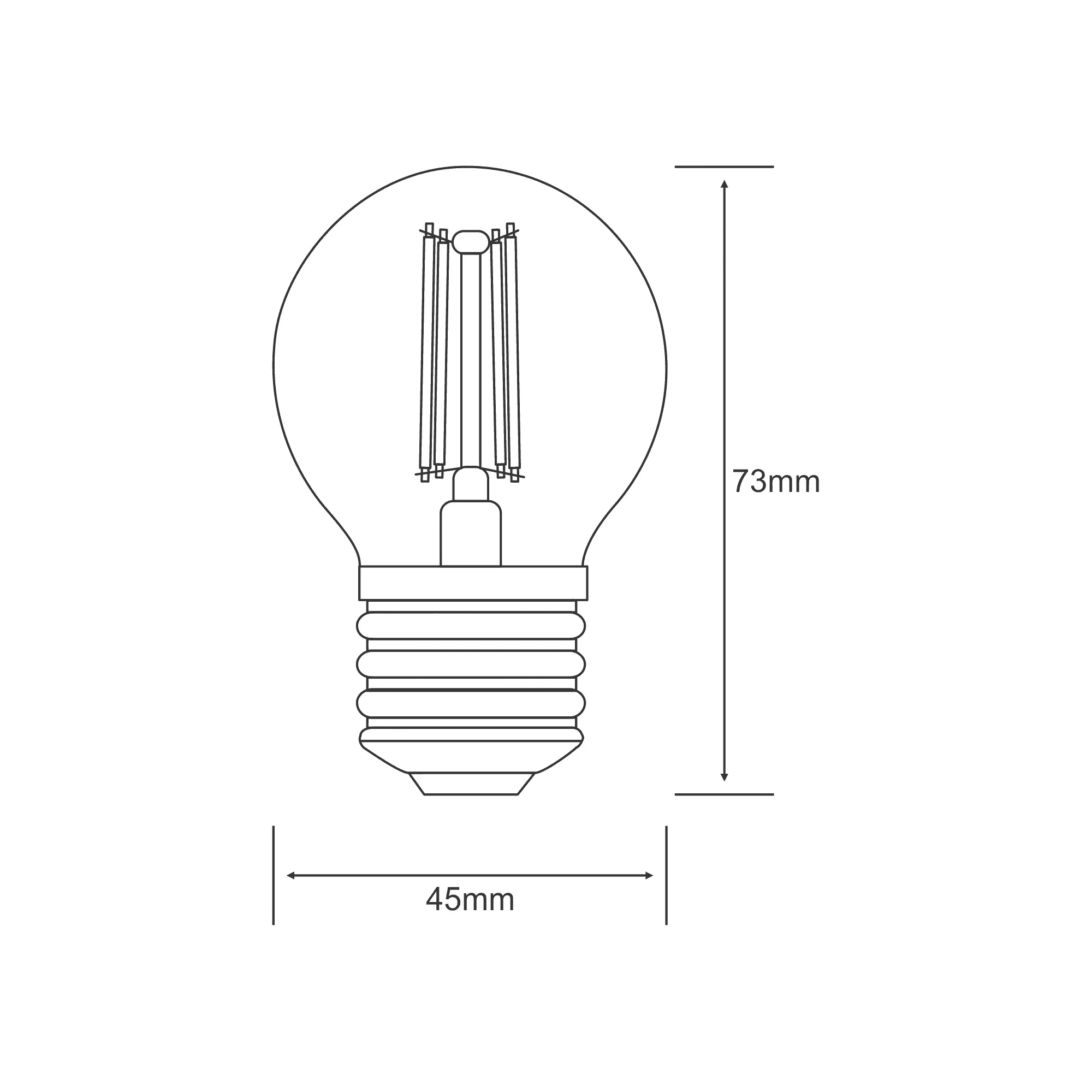 Luxram Value Classic 4W LED Ball E27 Warm White - 2700K (Non-Dimmable)