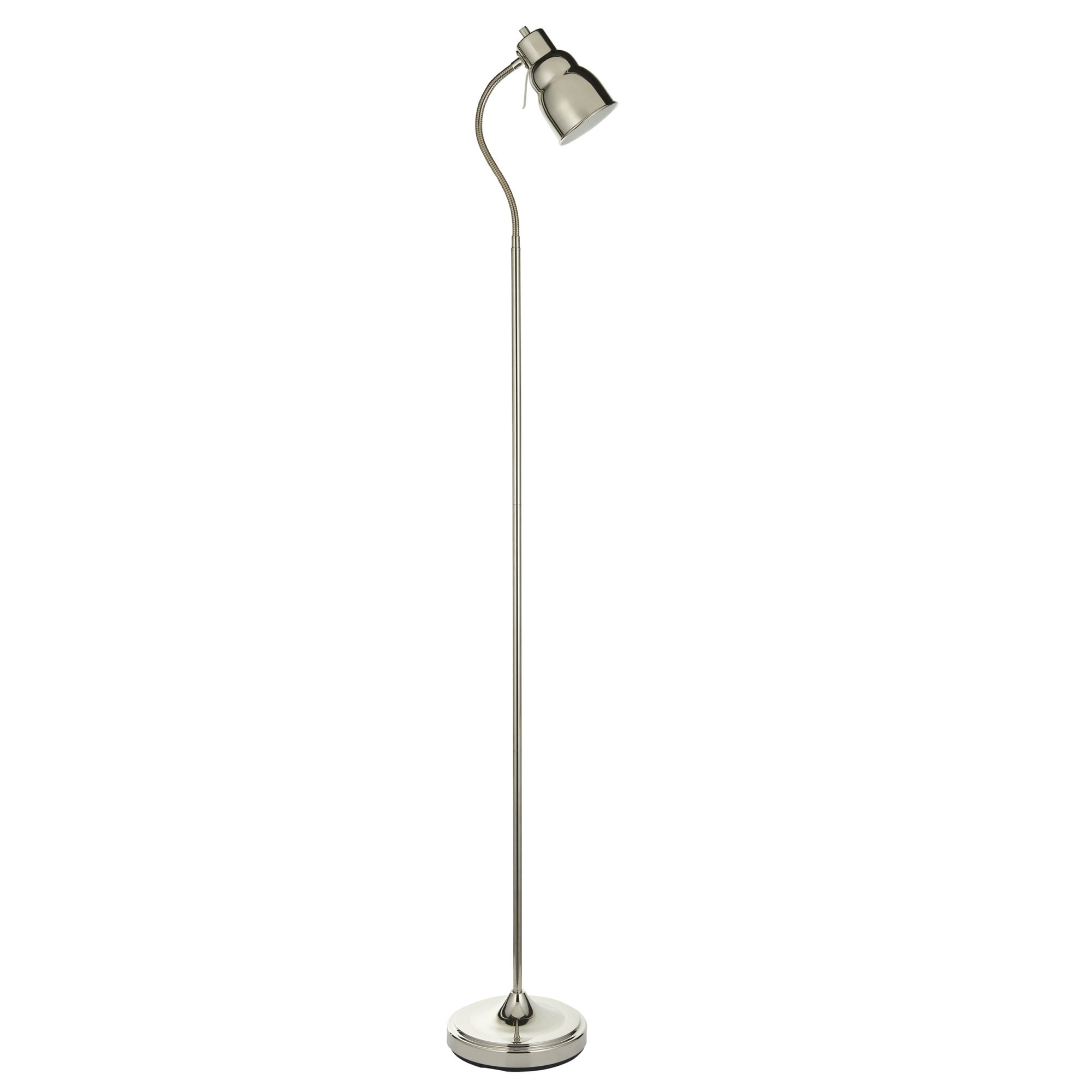 Endon Classic Flexi Single Light Floor - Bright Nickel Plate