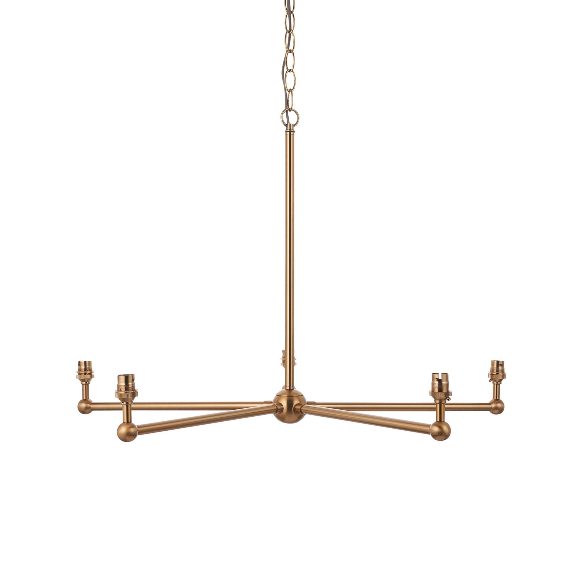 Endon Santiago 5 Light Pendant - Brushed Aged Brass Plate