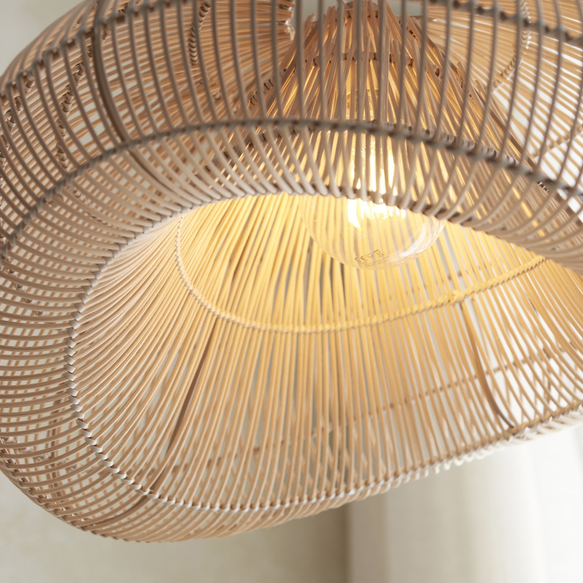 Endon Misra Single Light Pendant Easyfit Shade - Natural Rattan