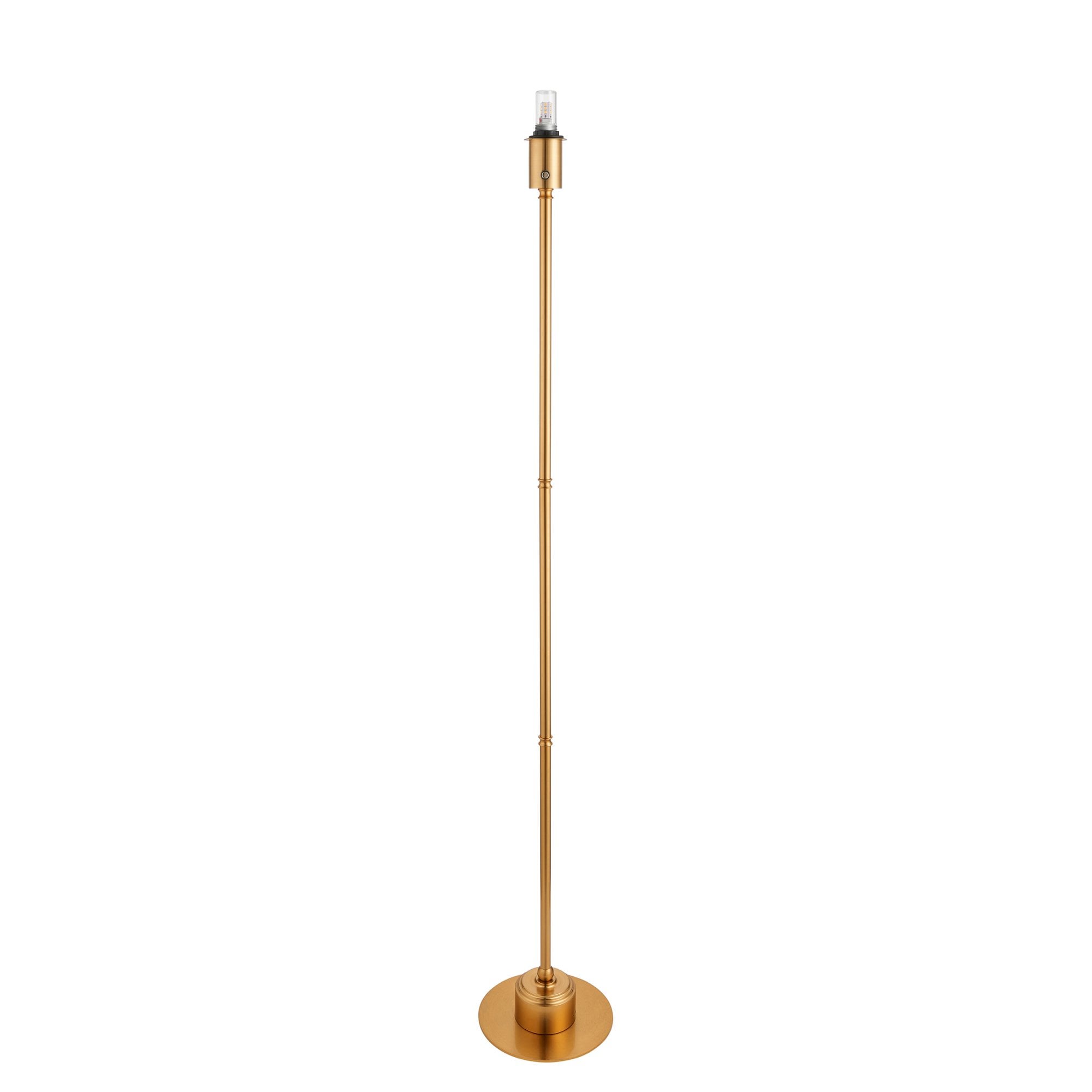 Endon Burley Rechargeable Single Light Floor - Brushed Aged Brass Plate