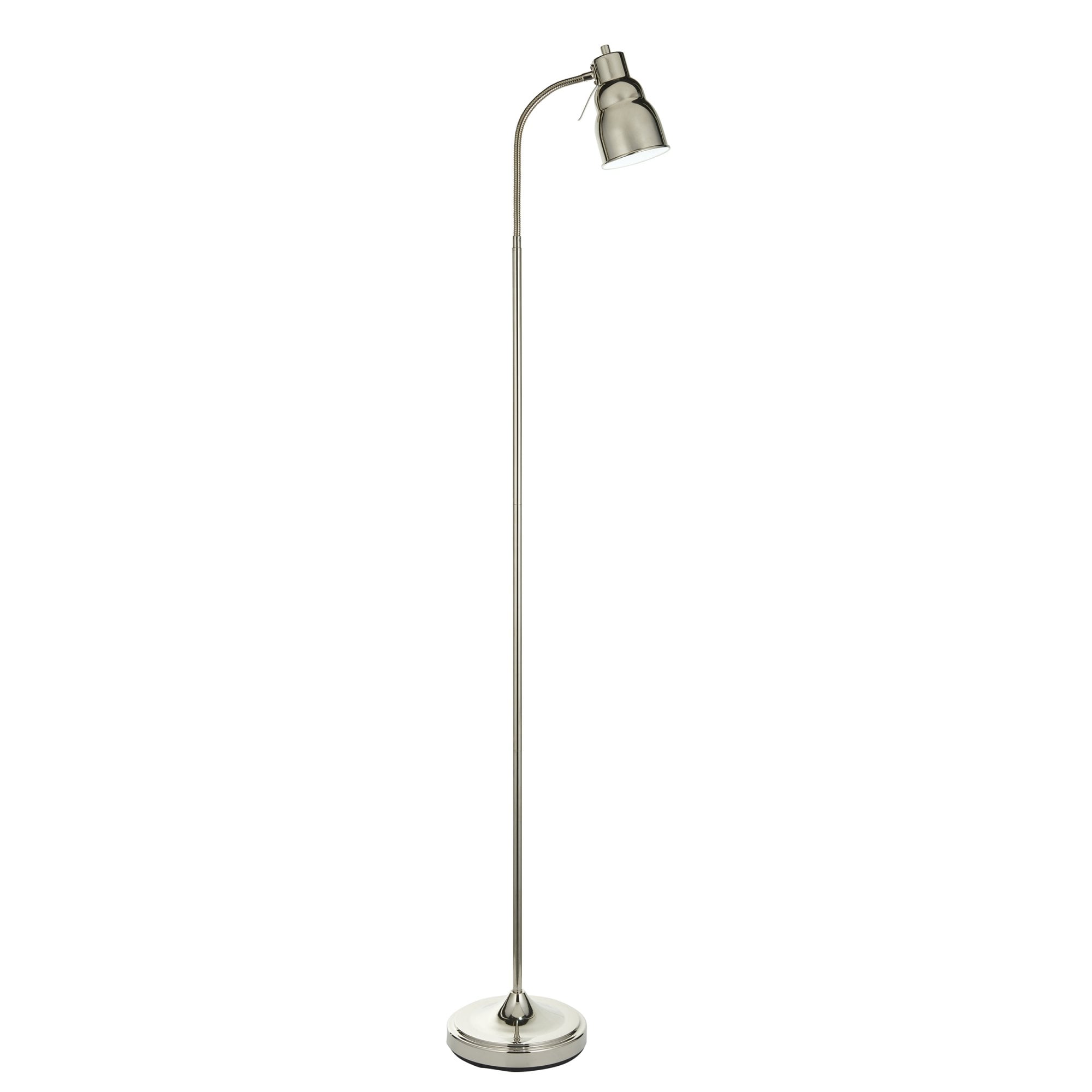 Endon Classic Flexi Single Light Floor - Bright Nickel Plate