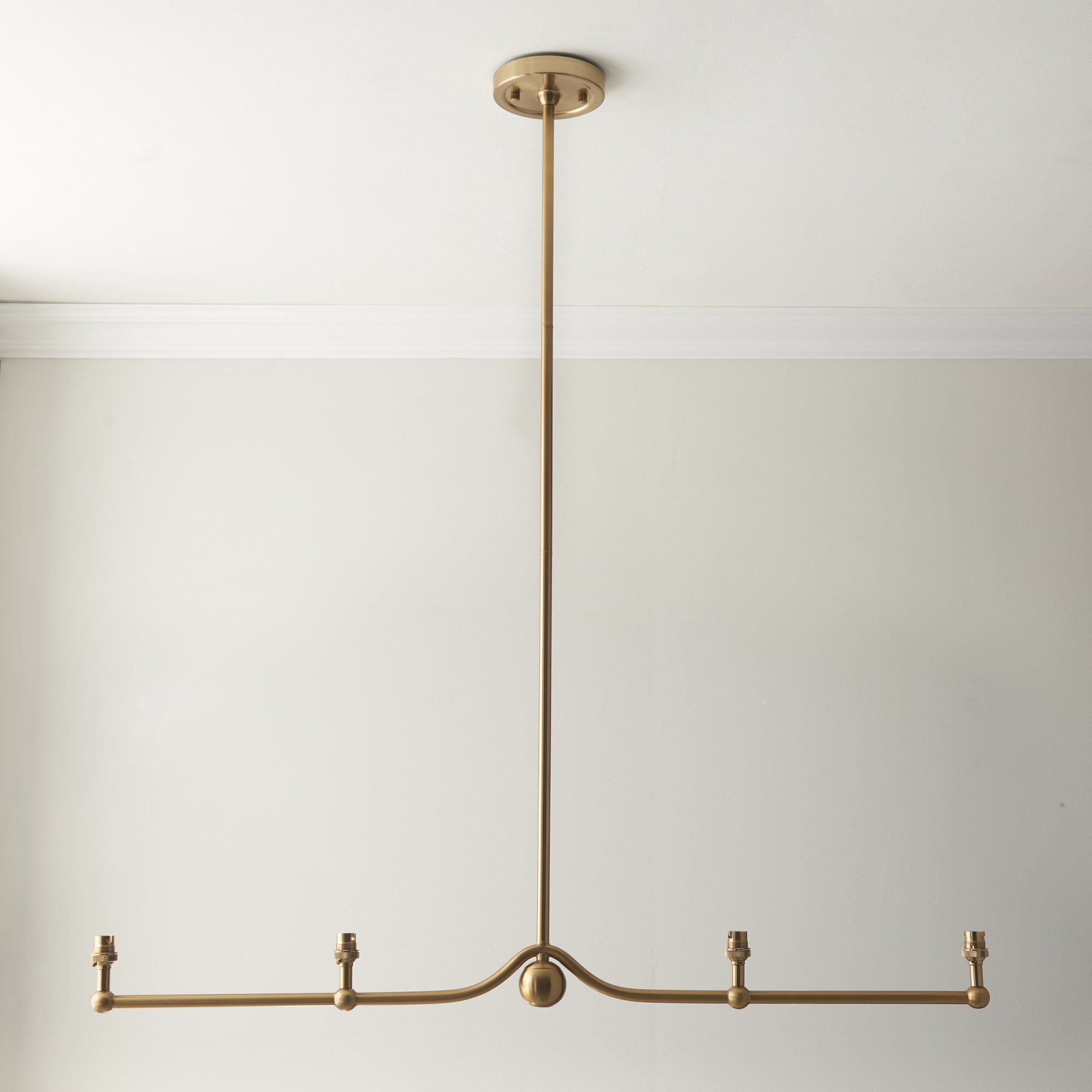 Endon Santiago 4 Light Linear Pendant - Brushed Aged Brass Plate