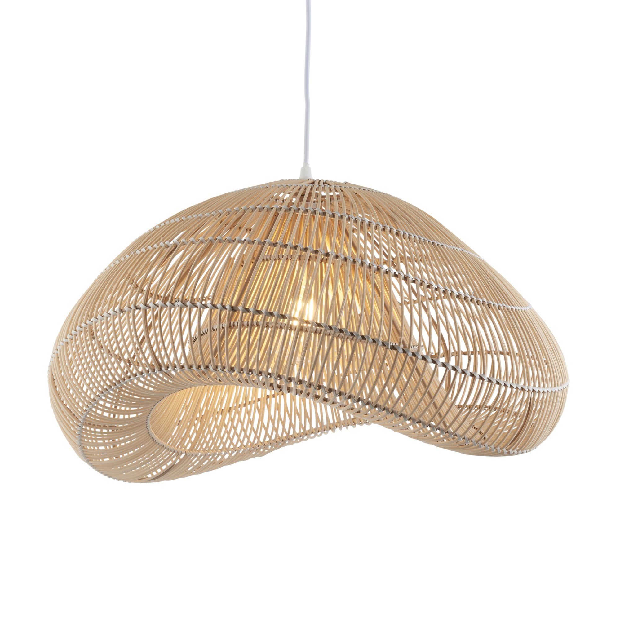 Endon Misra Single Light Pendant Easyfit Shade - Natural Rattan