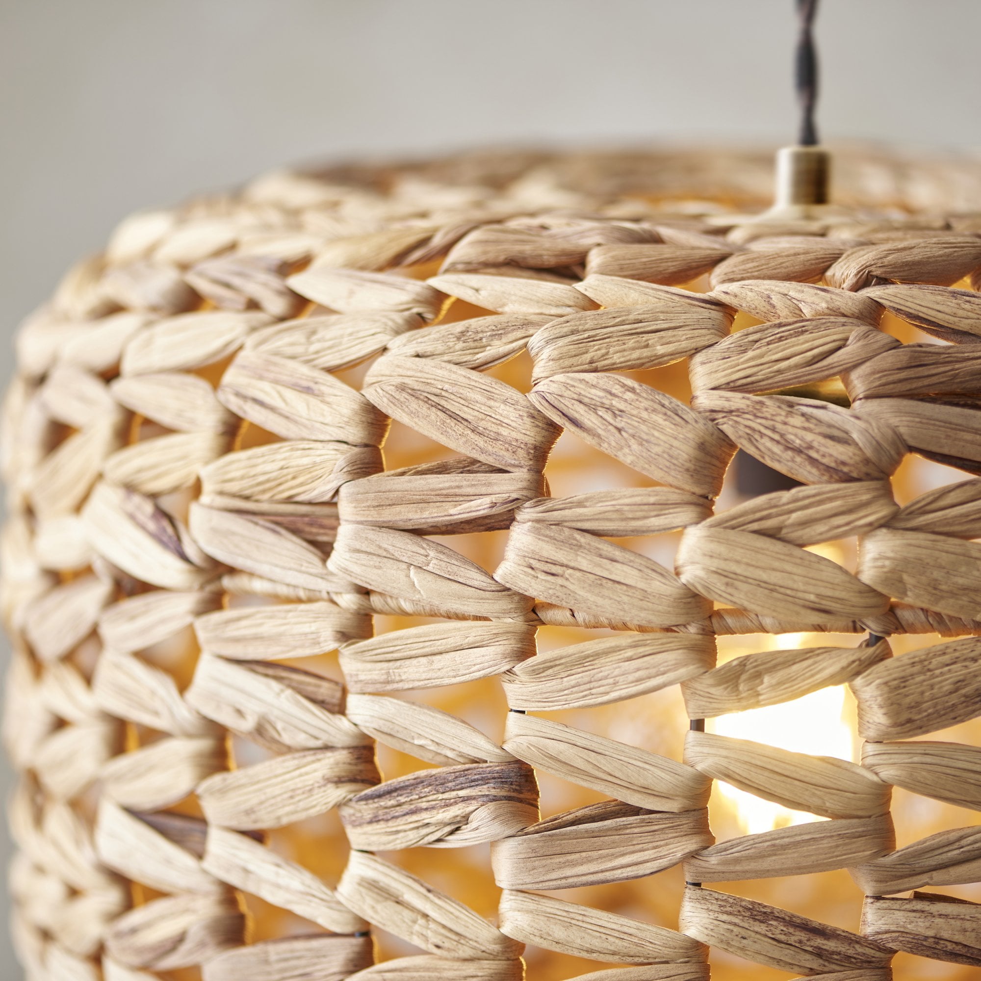 Endon Toca Single Light Pendant Easyfit Shade - Natural Water Hyacinth