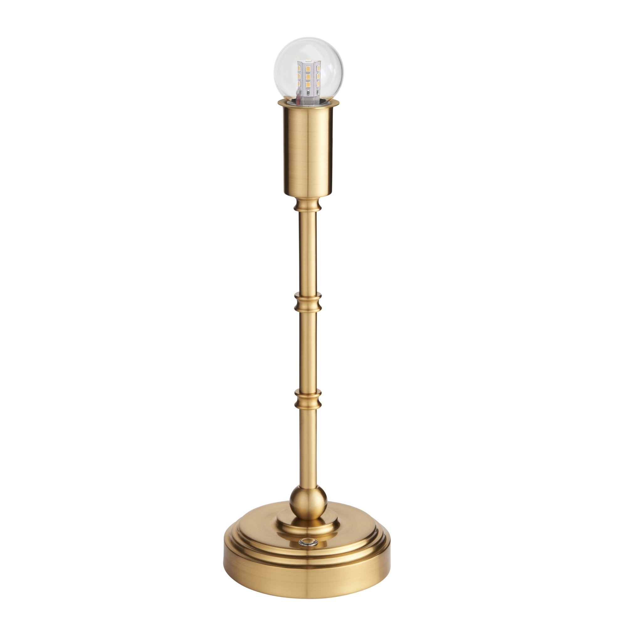 Endon Burley Rechargeable Single Light Table Lamp - Brushed Aged Brass Plate