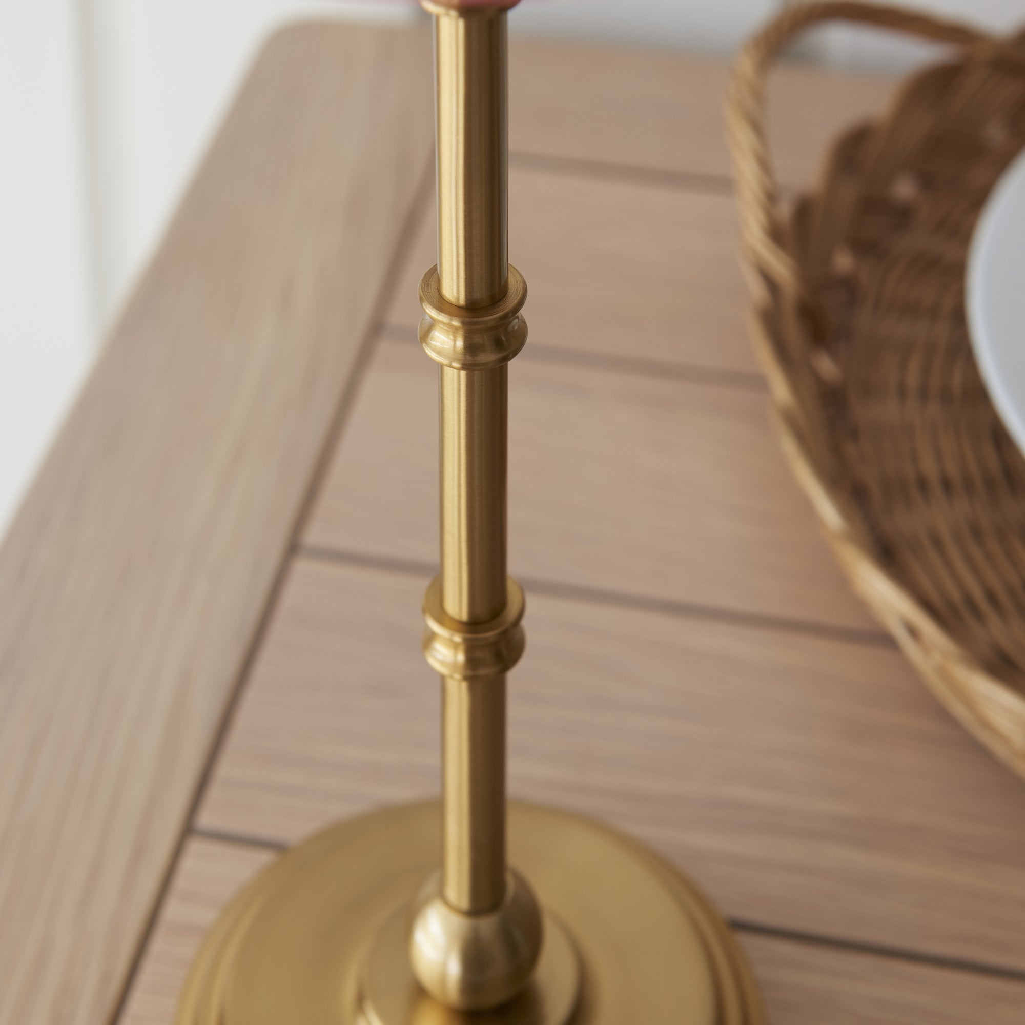 Endon Burley Rechargeable Single Light Table Lamp - Brushed Aged Brass Plate