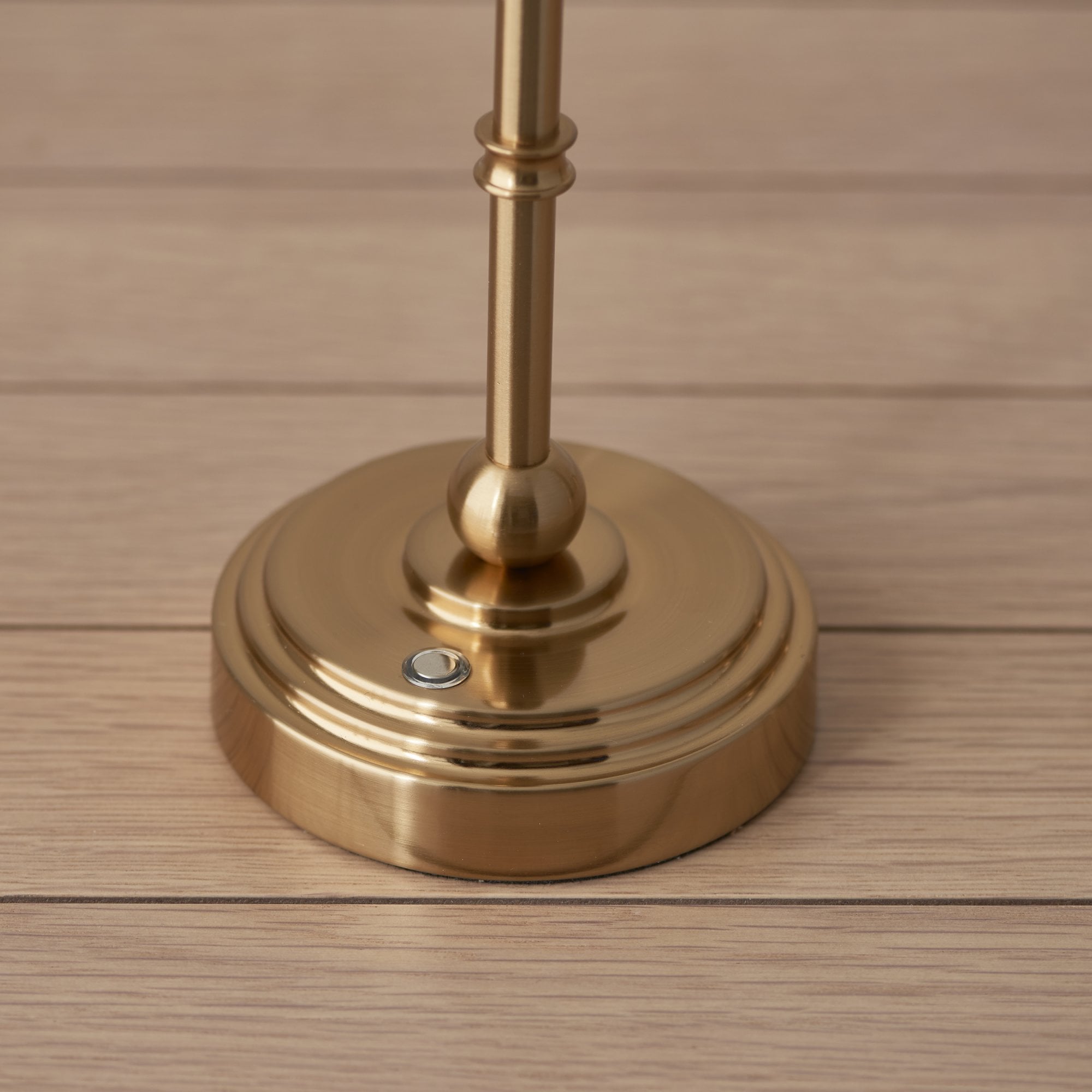 Endon Burley Rechargeable Single Light Table Lamp - Brushed Aged Brass Plate