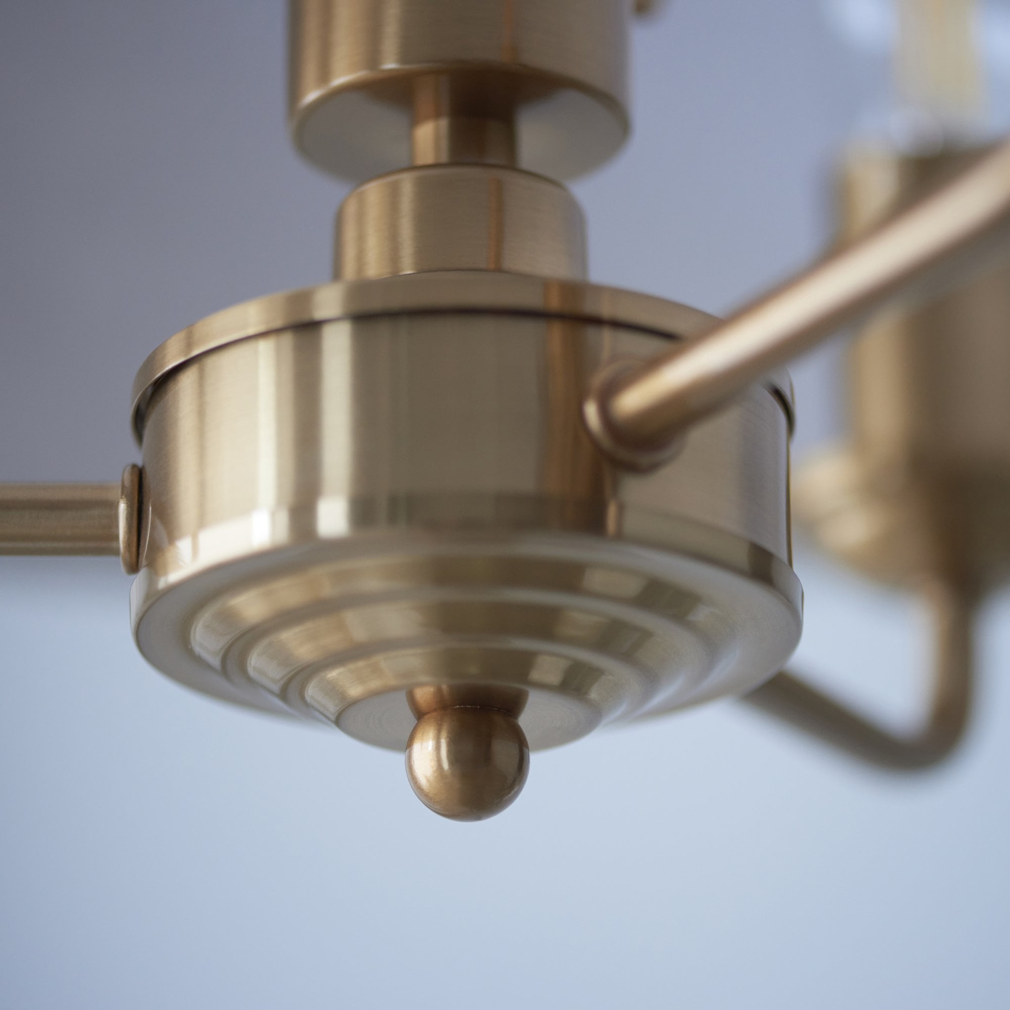 Endon Highclere 3 Light Pendant - Vintage Brass & Natural Linen