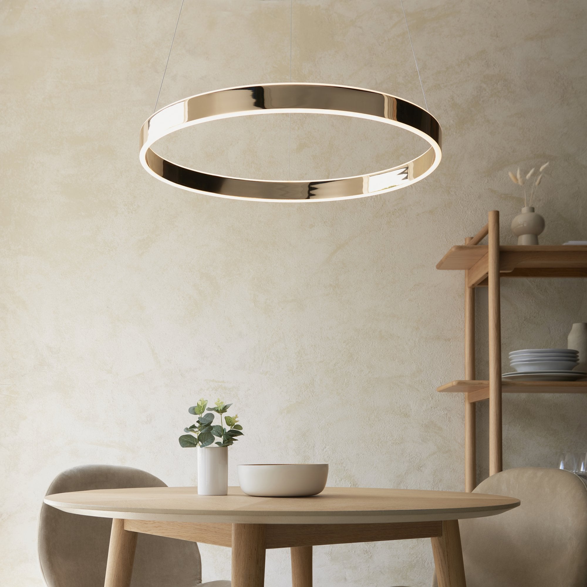 Endon Gen Single Light Pendant - French Gold Finish & Frosted Acrylic