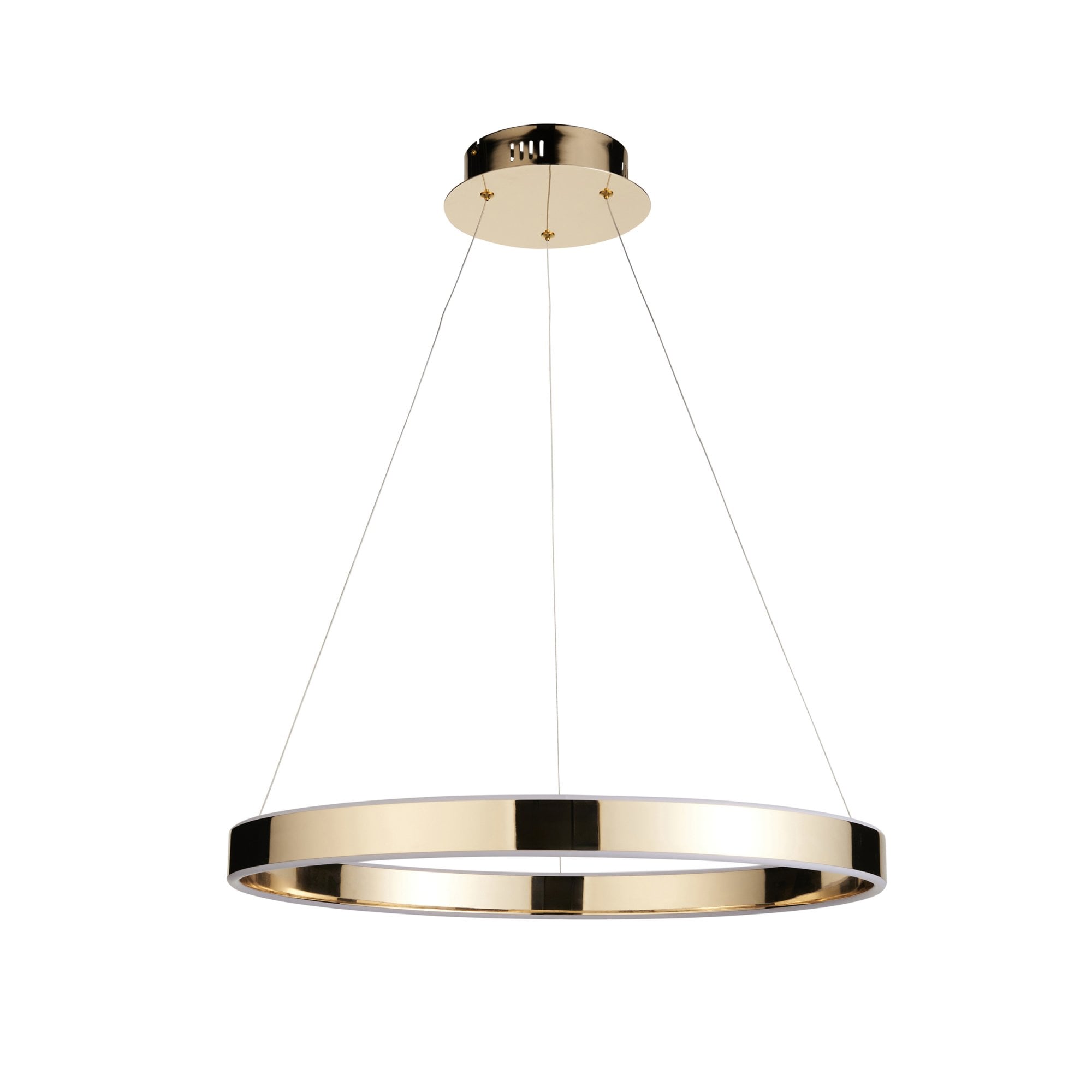Endon Gen Single Light Pendant - French Gold Finish & Frosted Acrylic