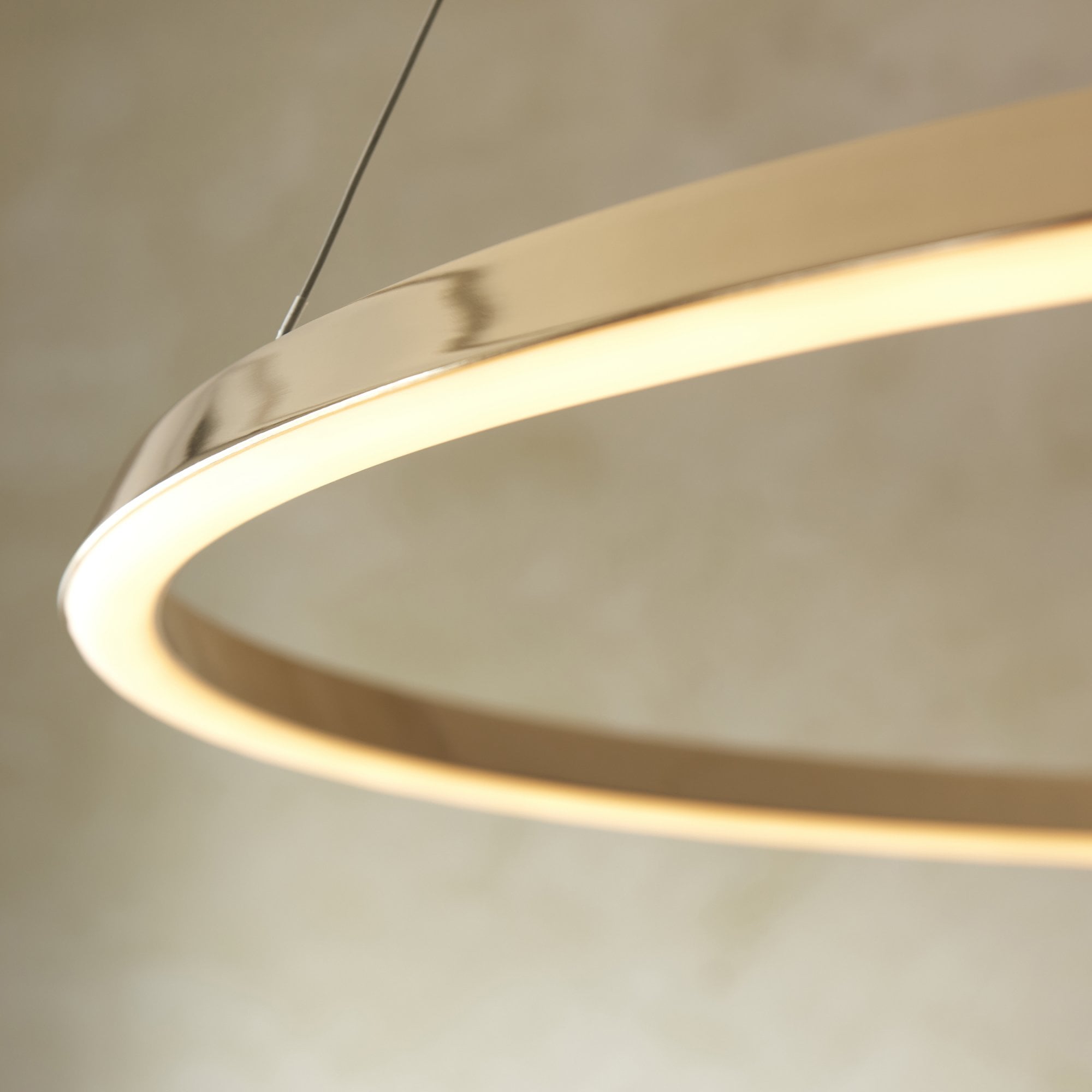 Endon Staten Single Light Pendant - French Gold Finish & White Silicone