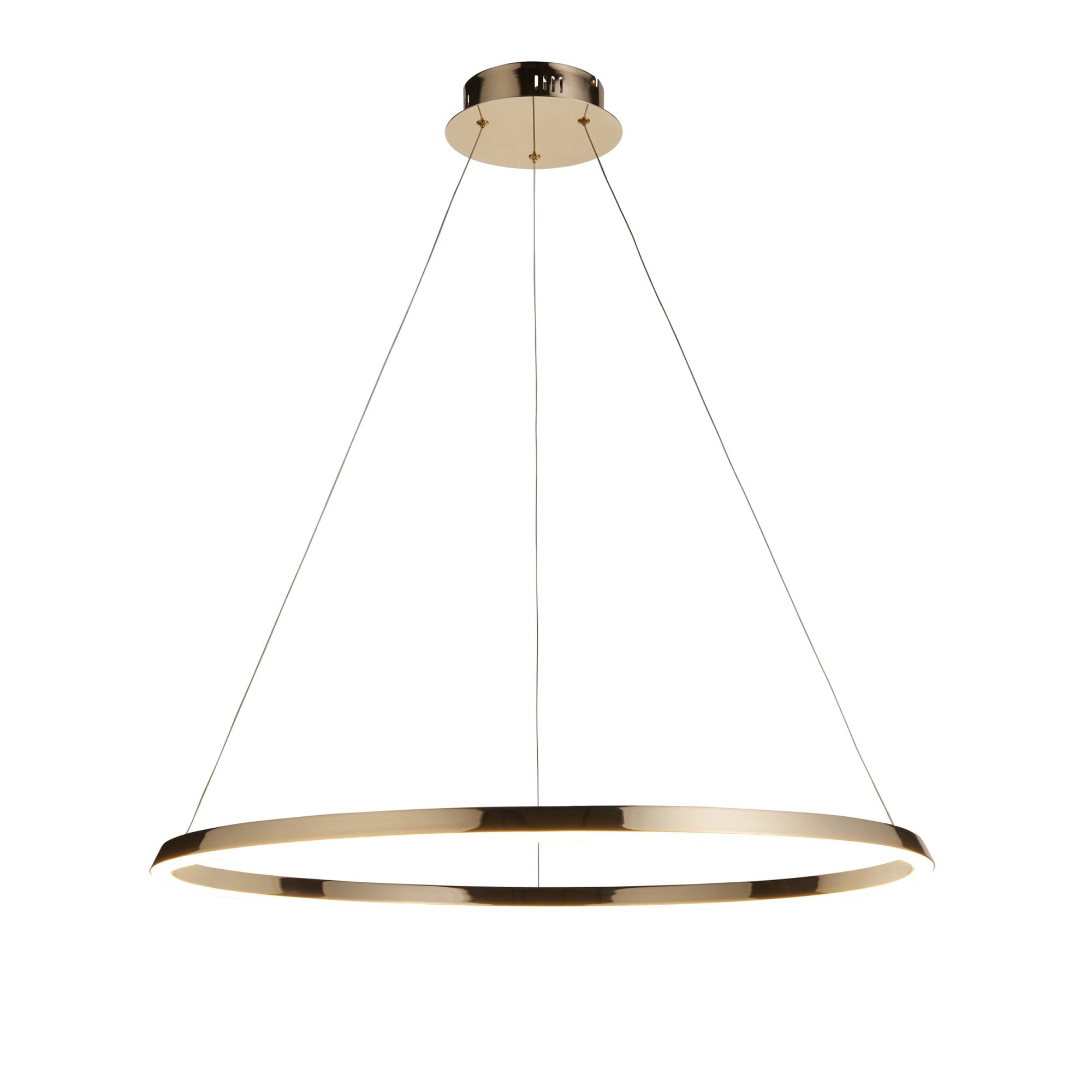 Endon Staten Single Light Pendant - French Gold Finish & White Silicone
