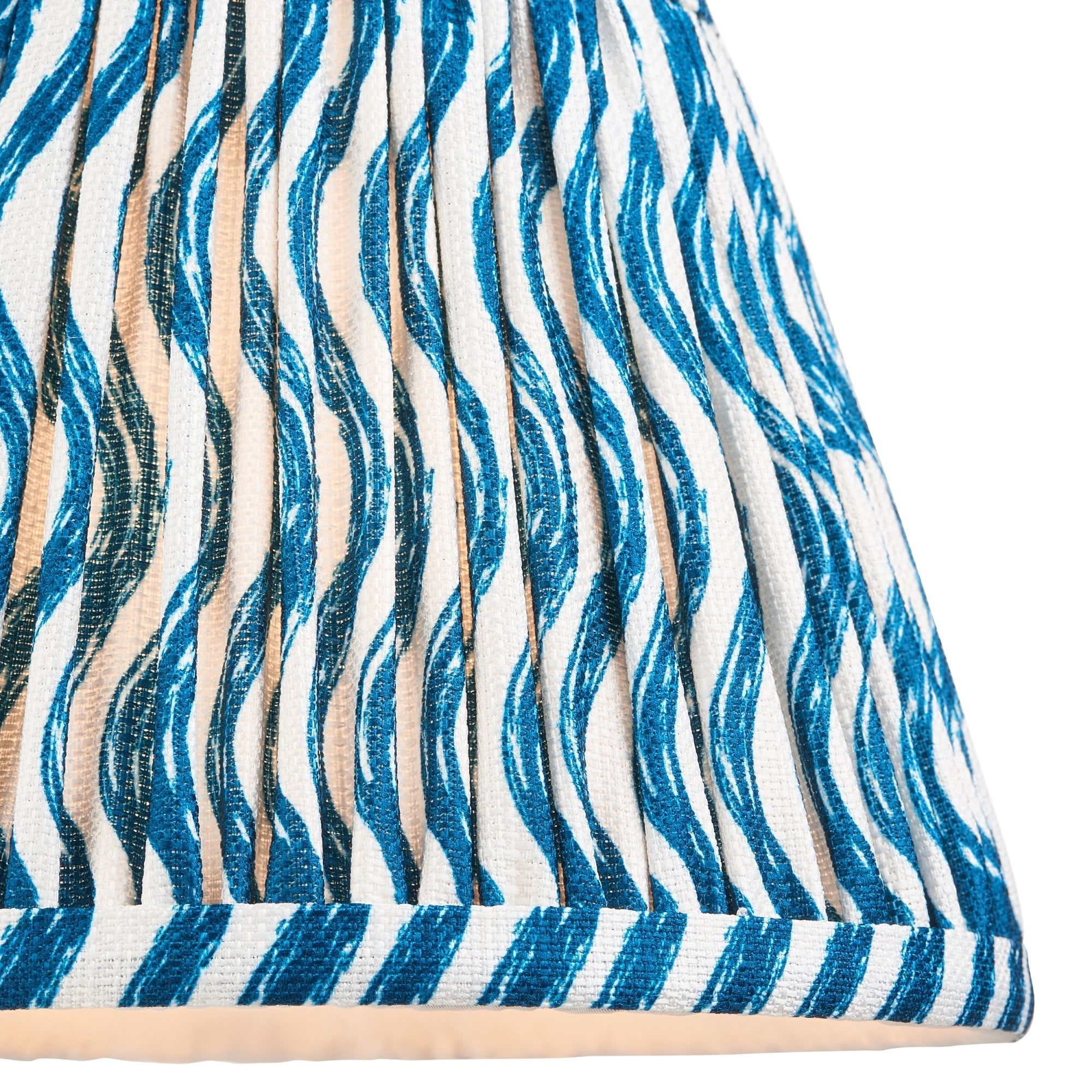 Endon Ripple Single Light Shade 20cm - Marlin Blue Fabric