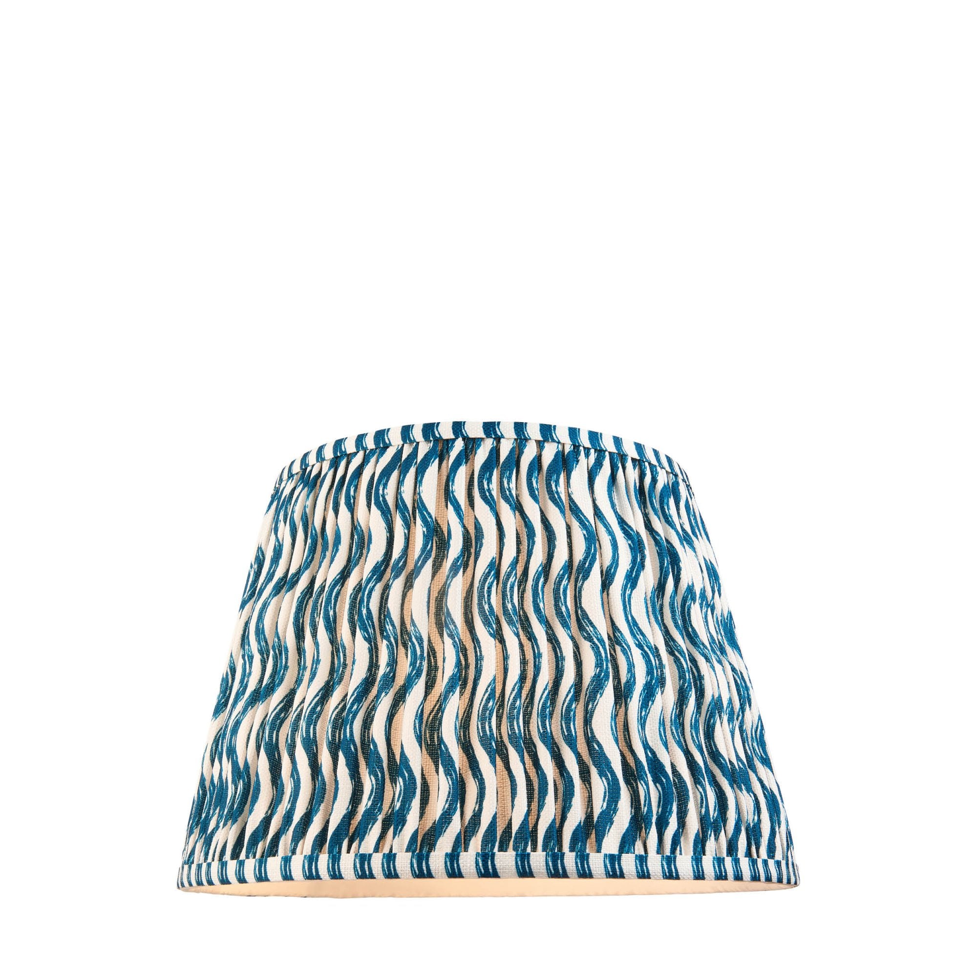 Endon Ripple Single Light Shade 35cm - Marlin Blue Fabric