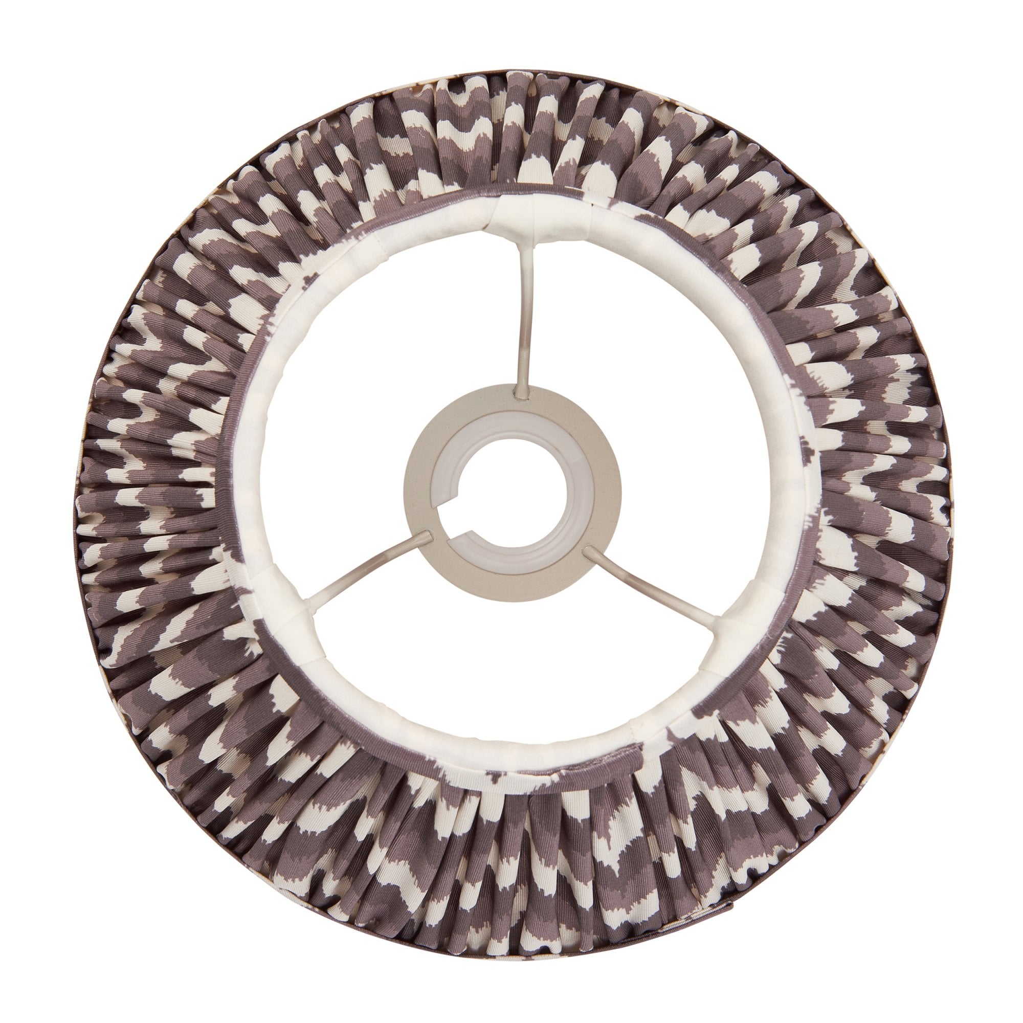 Endon Zigzag Single Light Shade 25cm - Pearl Grey Fabric