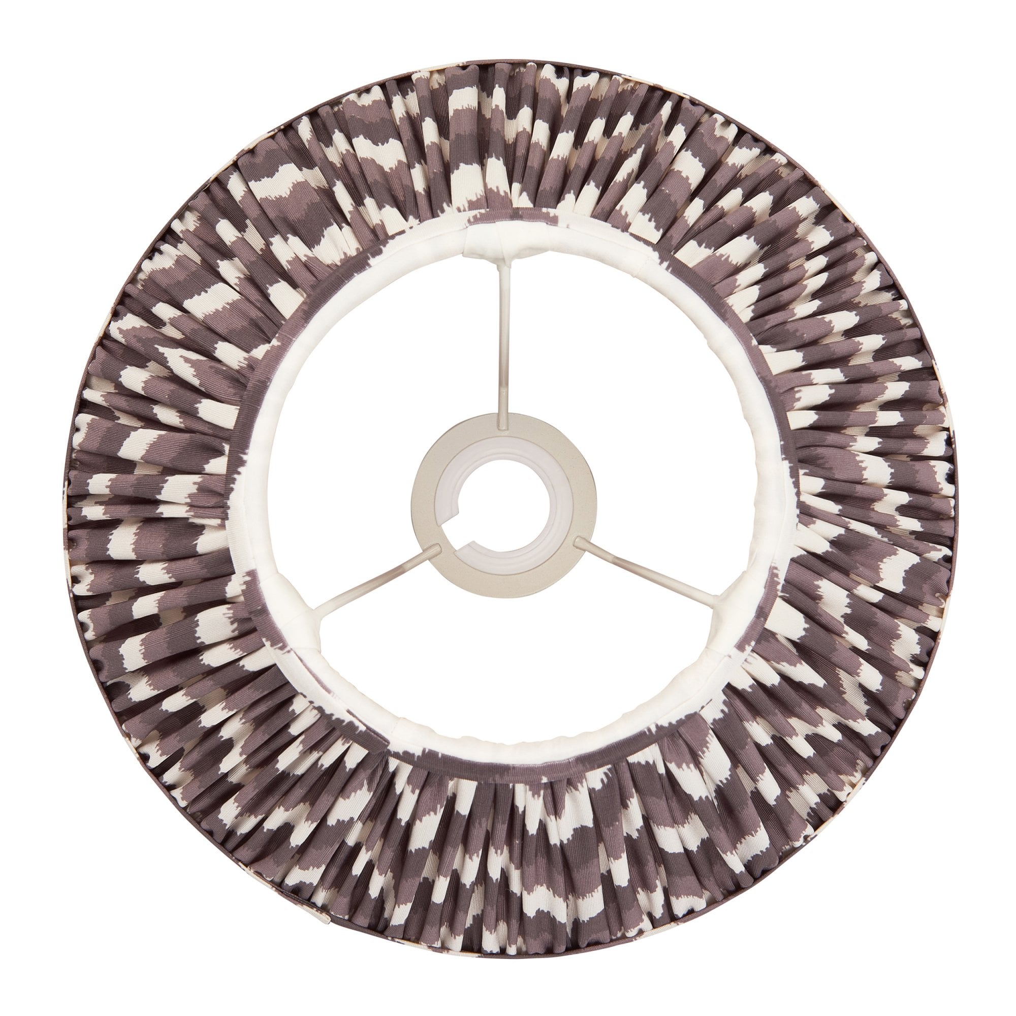 Endon Zigzag Single Light Shade 30cm - Pearl Grey Fabric